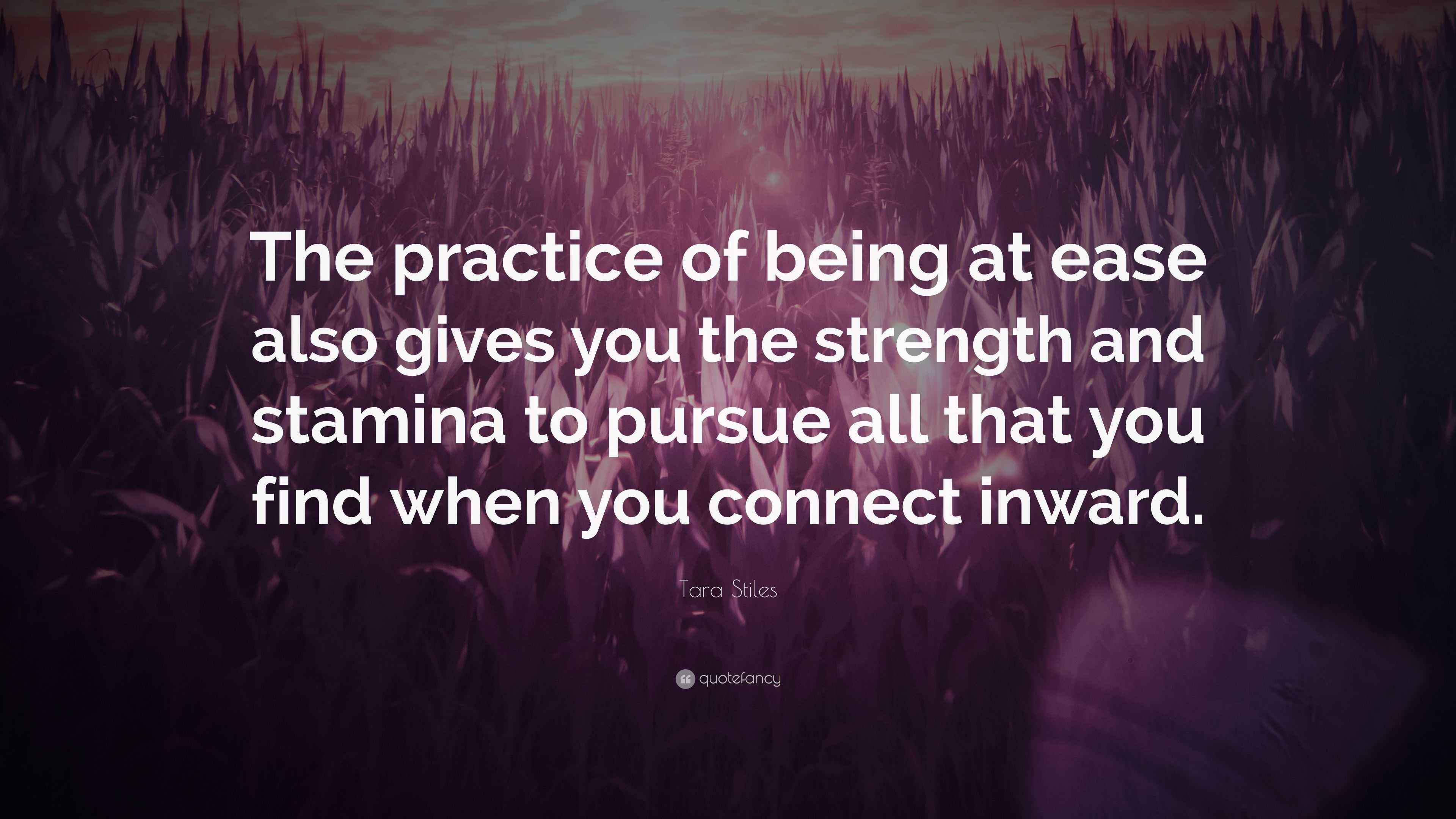 Tara Stiles Quote “The practice of being at ease also gives you the