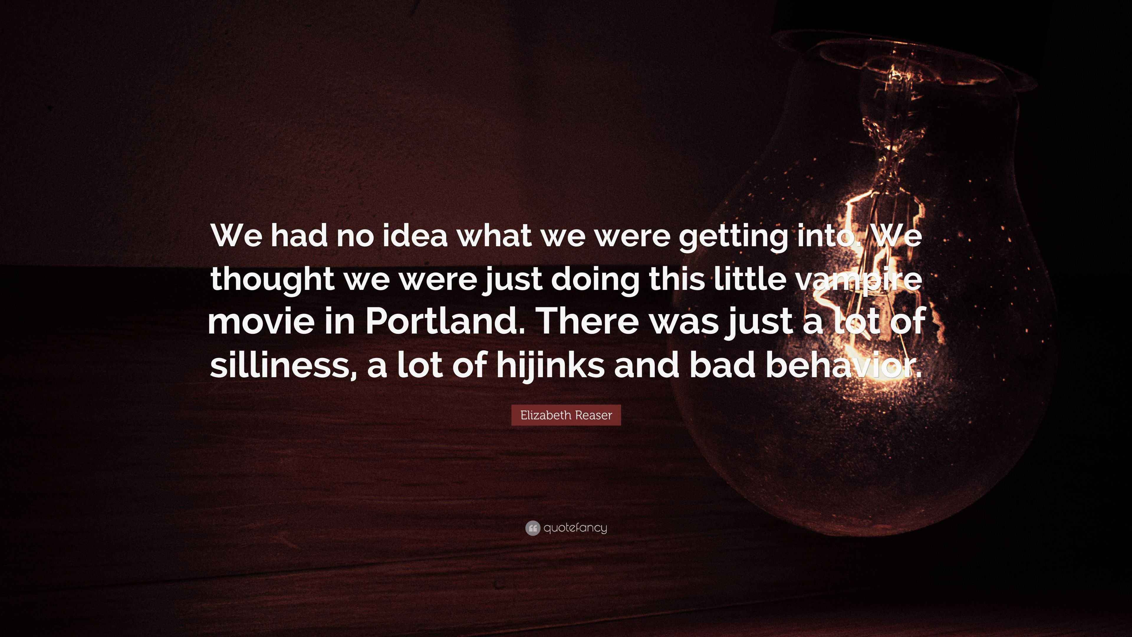 Elizabeth Reaser Quote: “We had no idea what we were getting into. We  thought we were just doing this little vampire movie in Portland. There...”, image size:3840x2160