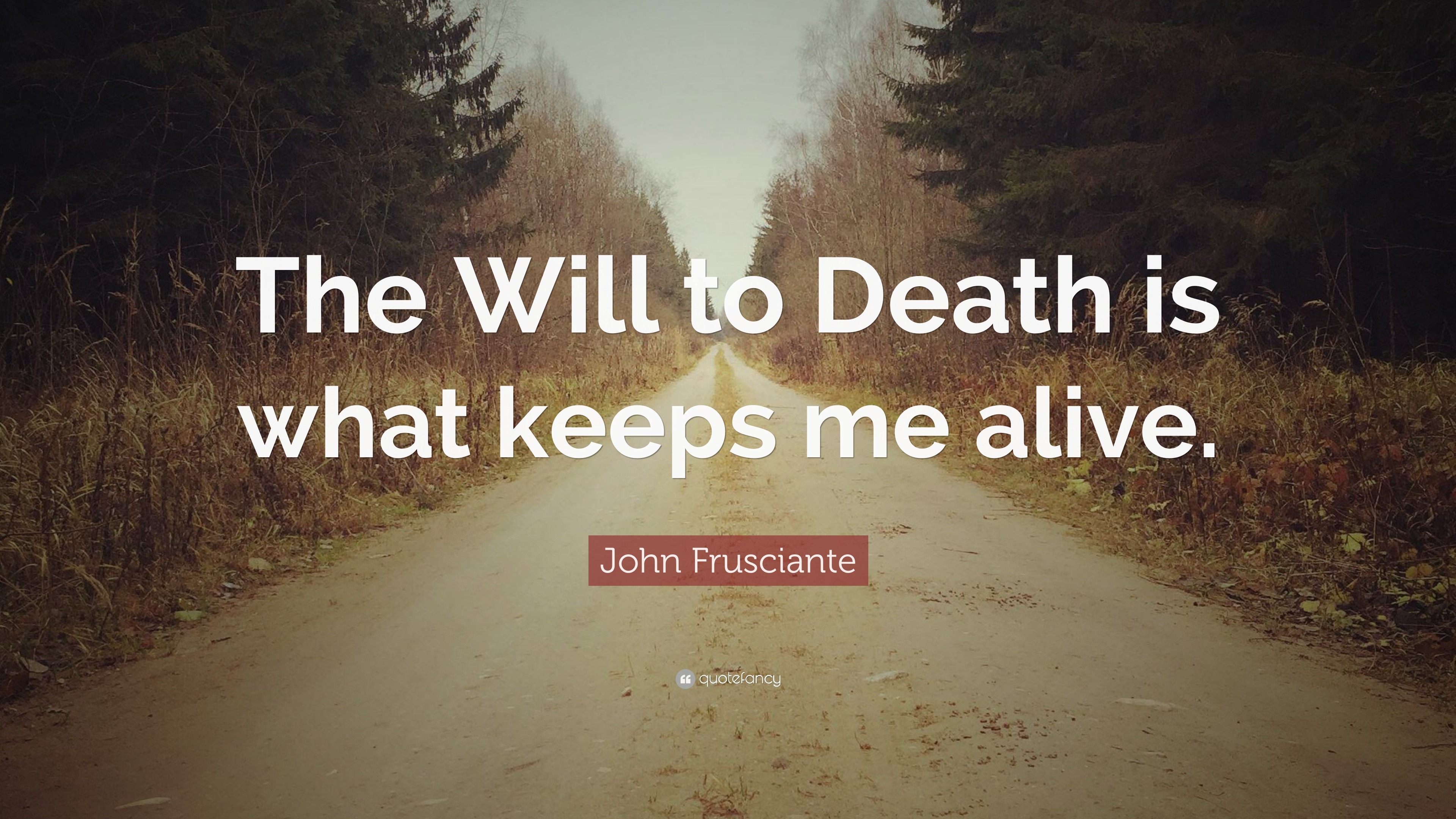 John Frusciante Quote: “The Will to Death is what keeps me alive.”