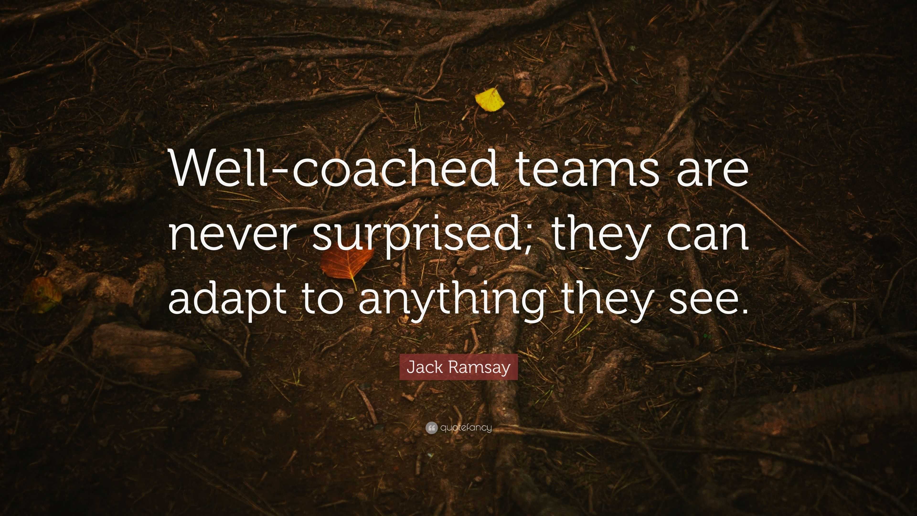 Jack Ramsay Quote: “Well-coached teams are never surprised; they can ...