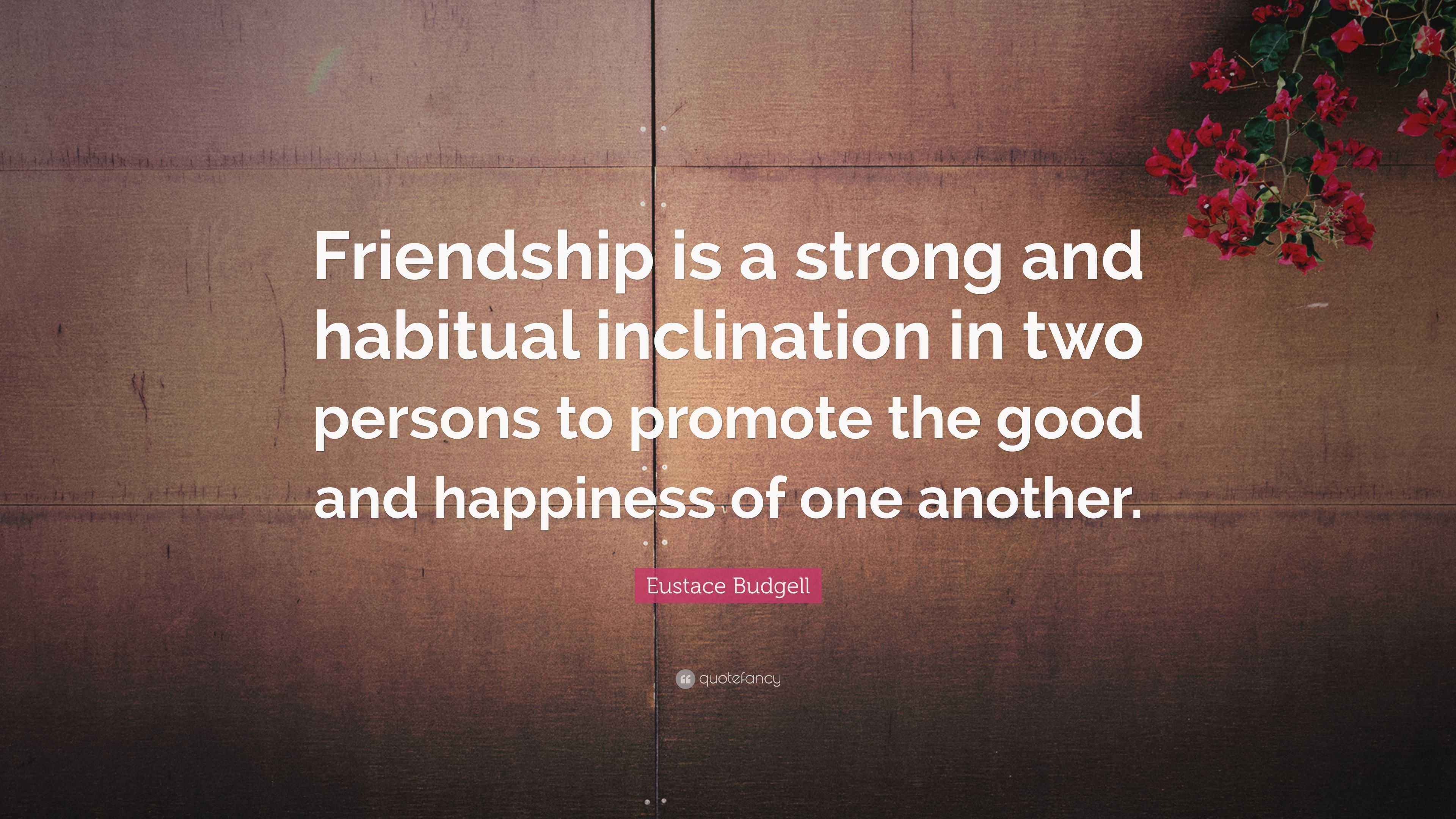 Eustace Budgell Quote: “friendship Is A Strong And Habitual Inclination 