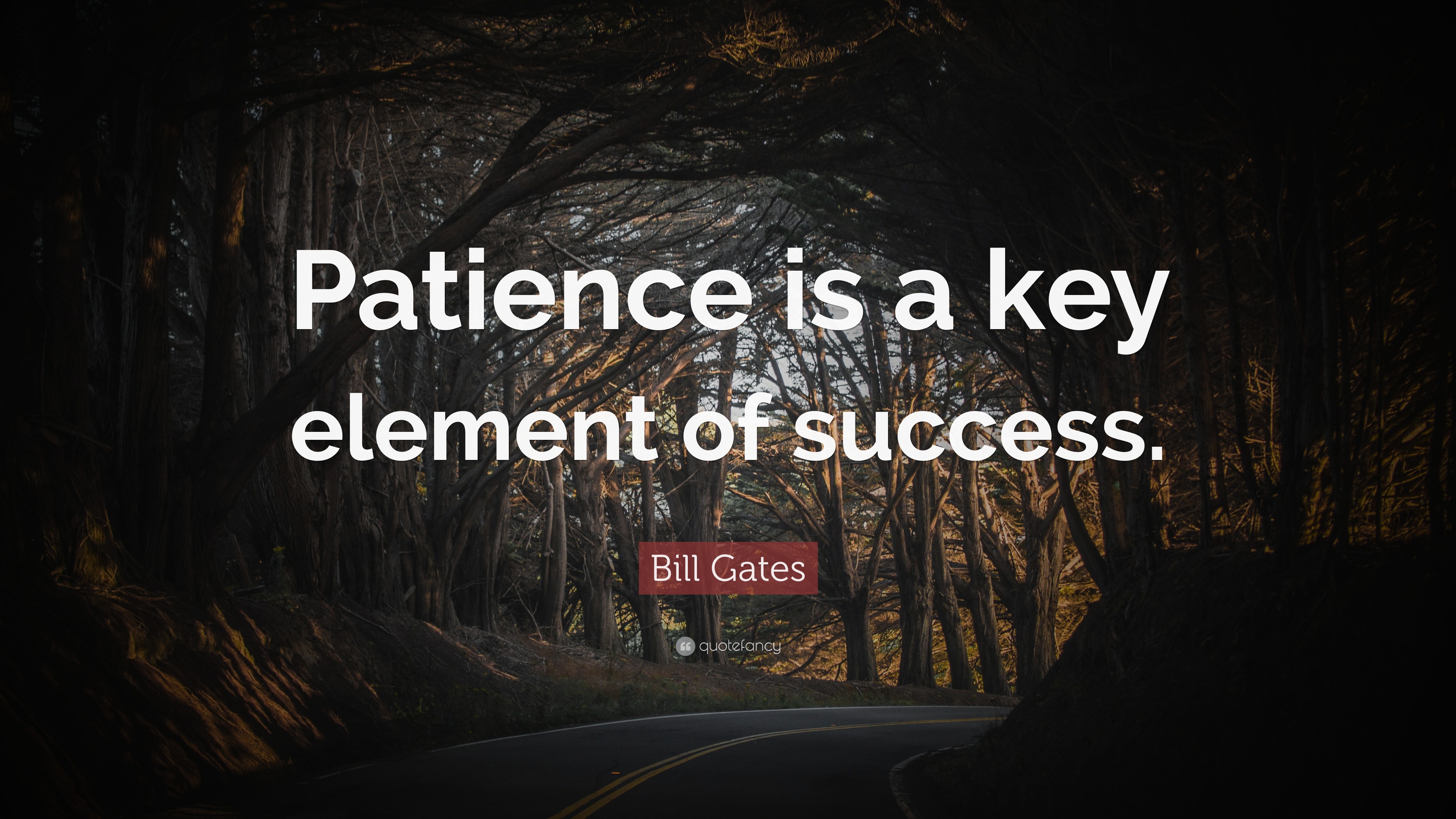 Bill Gates Quote: "Patience is a key element of success ...