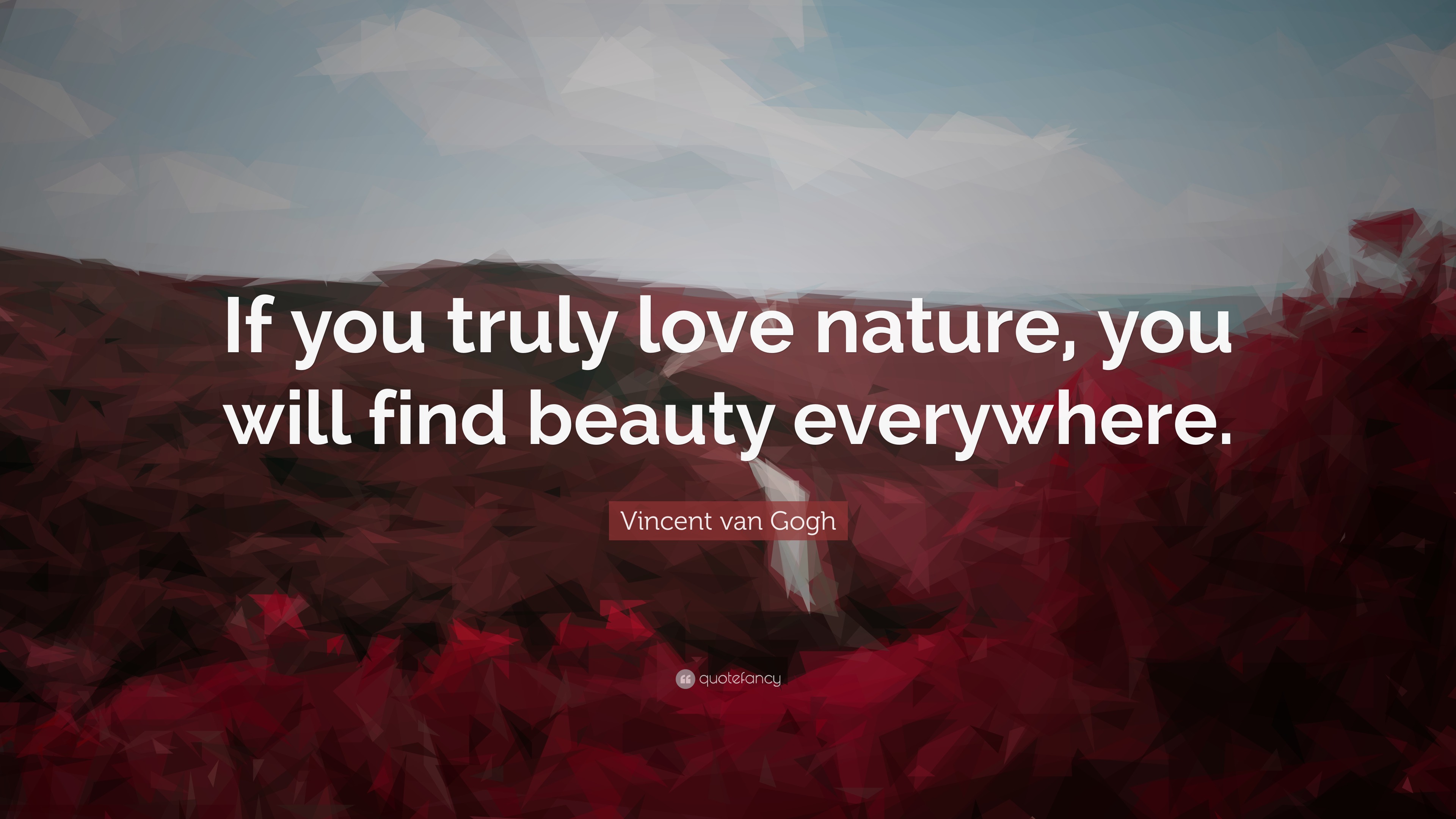 Vincent van Gogh Quote: “If you truly love nature, you will find beauty ...