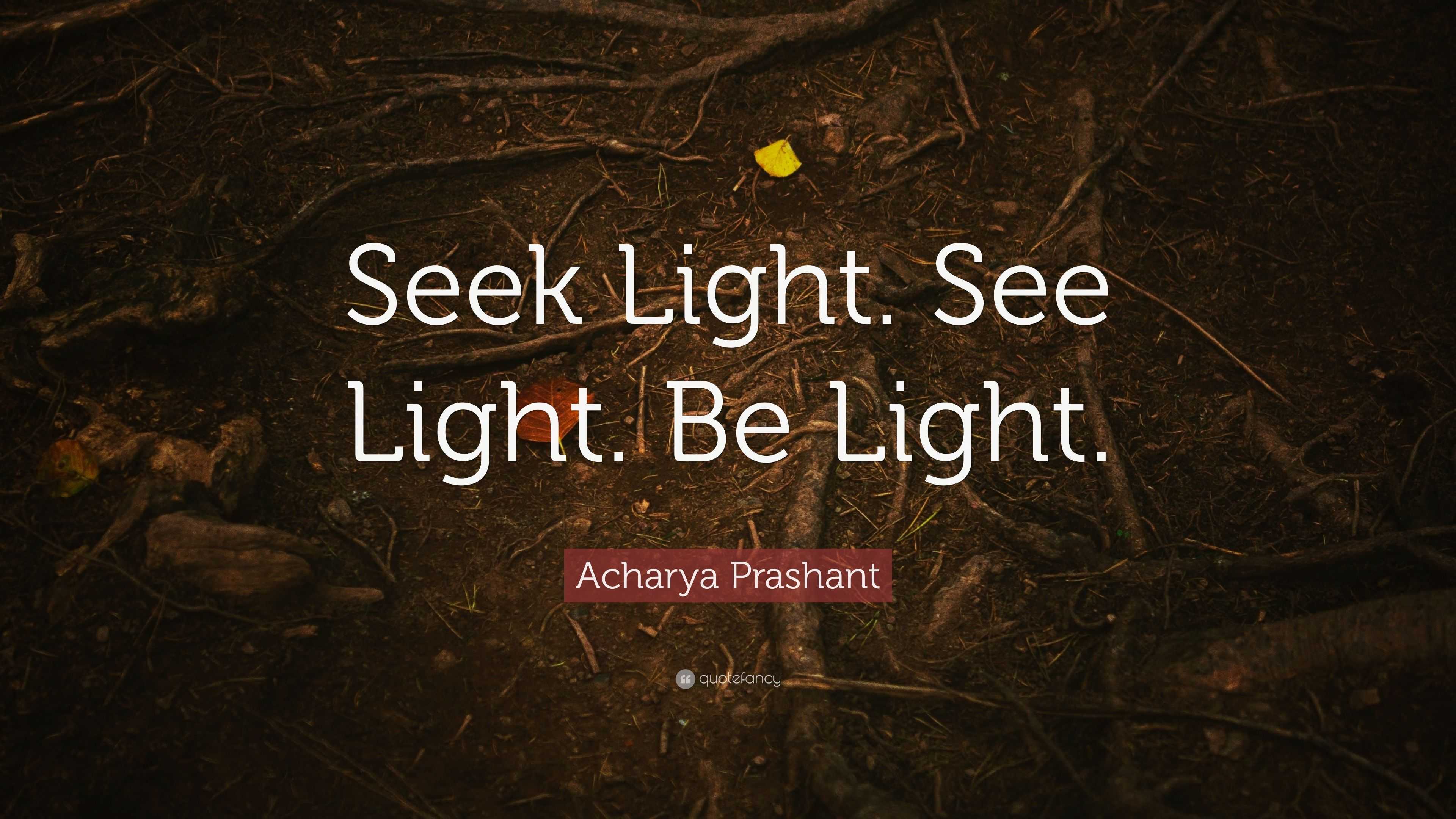 Acharya Prashant Quote: “Seek Light. See Light. Be Light.” (5 ...