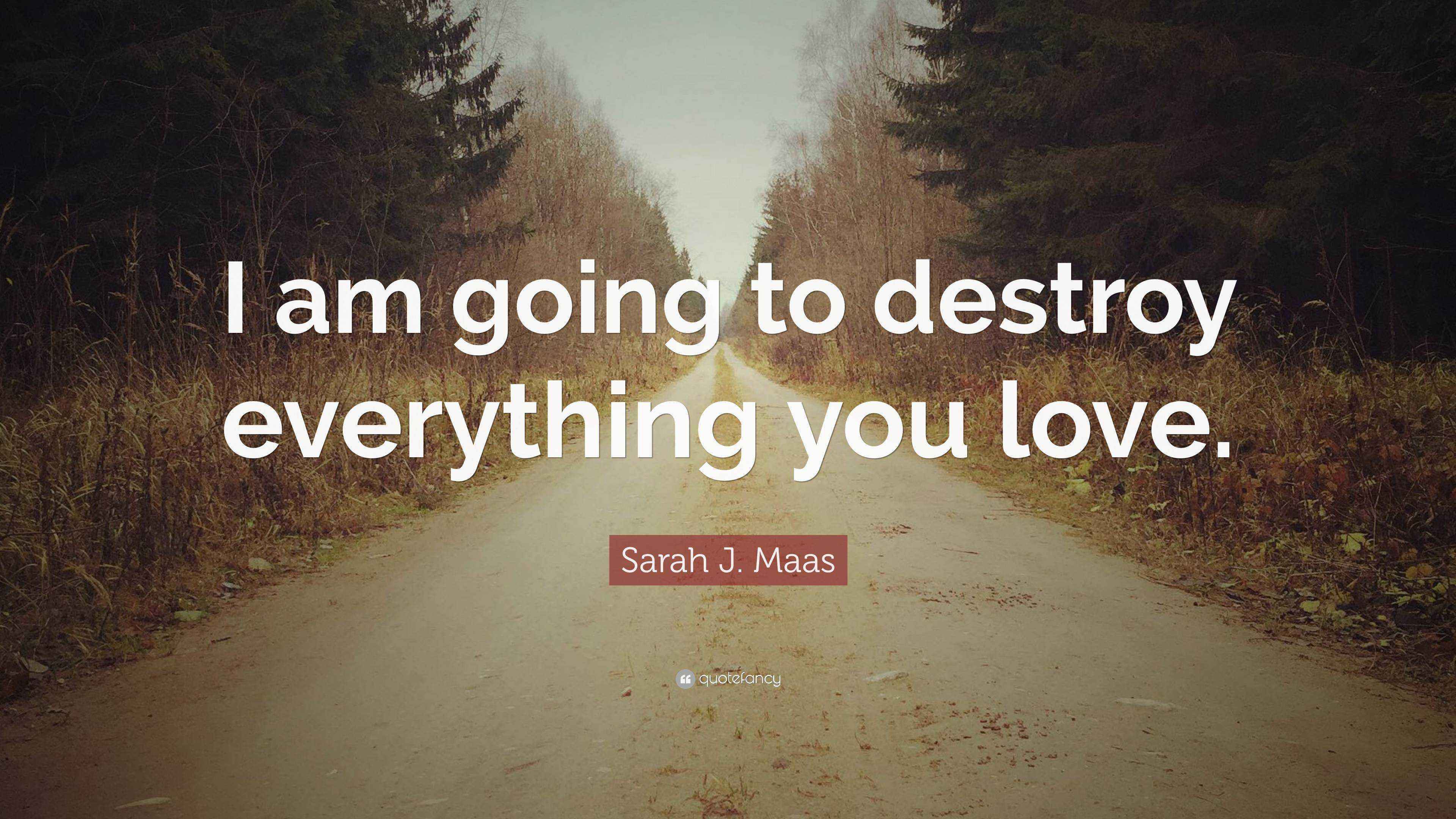 Sarah J. Maas Quote “I am going to destroy everything you love.”