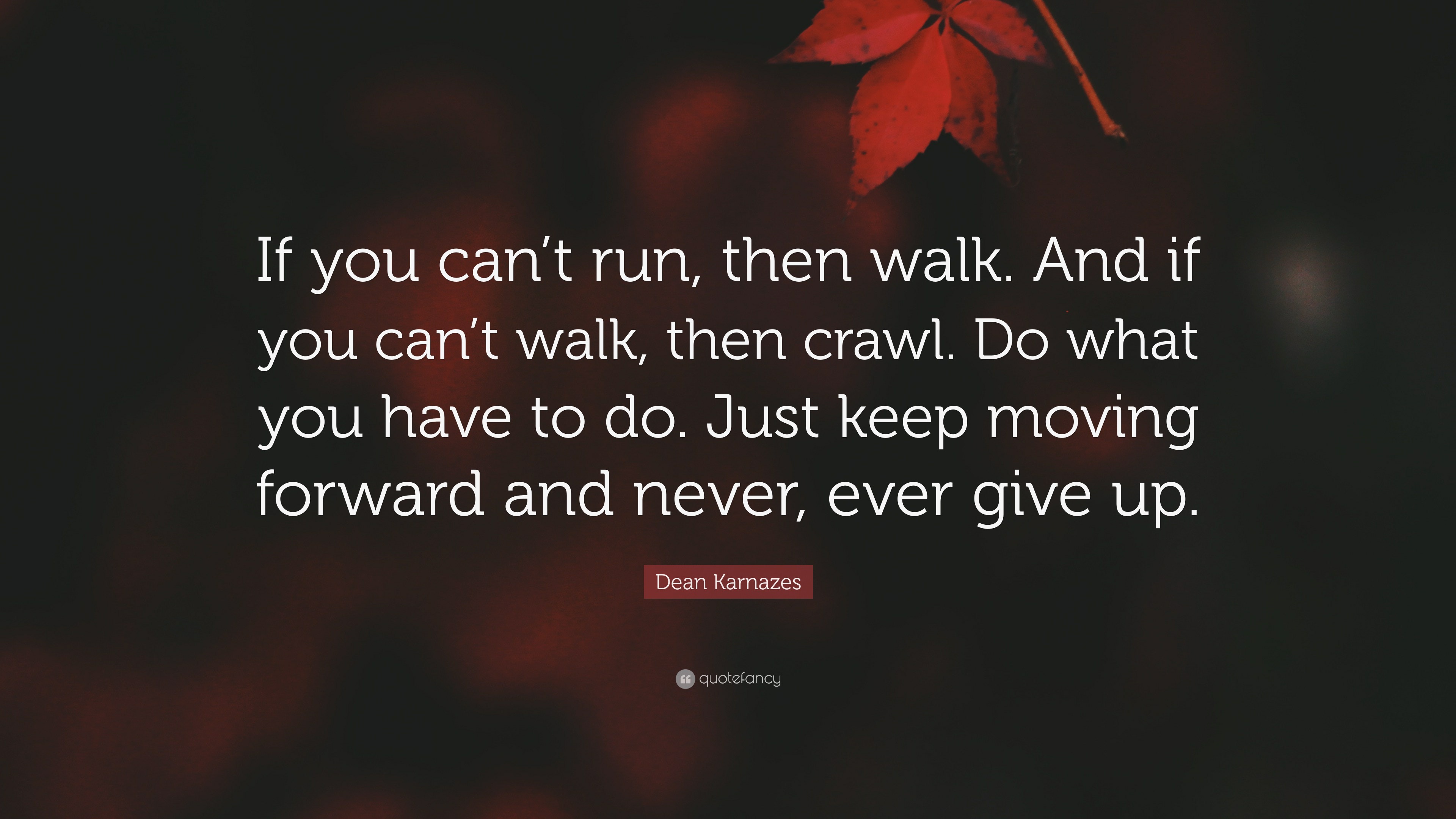 Dean Karnazes Quote: “If you can’t run, then walk. And if you can’t ...