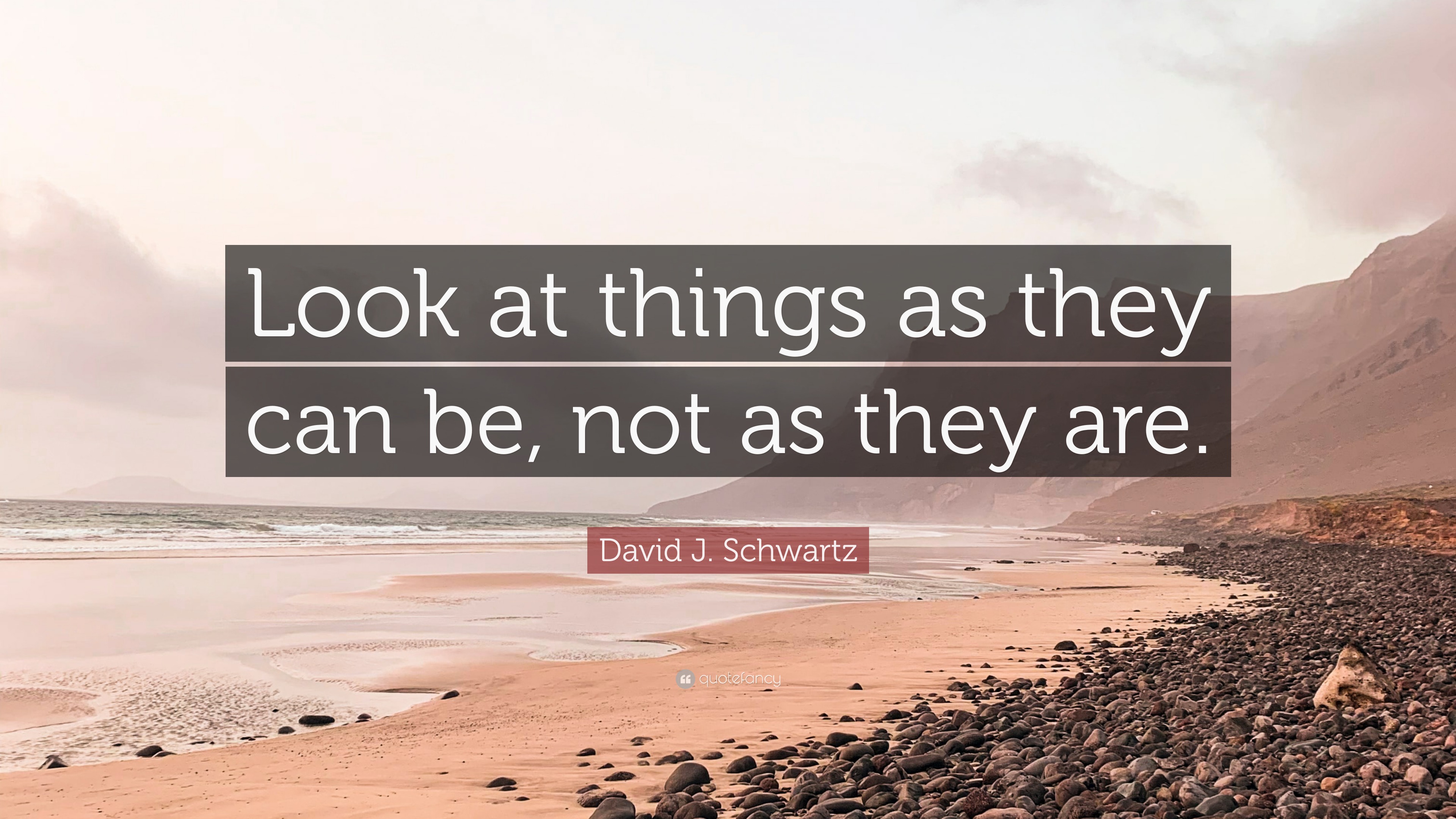 David J. Schwartz Quote: “Look at things as they can be, not as they are.”