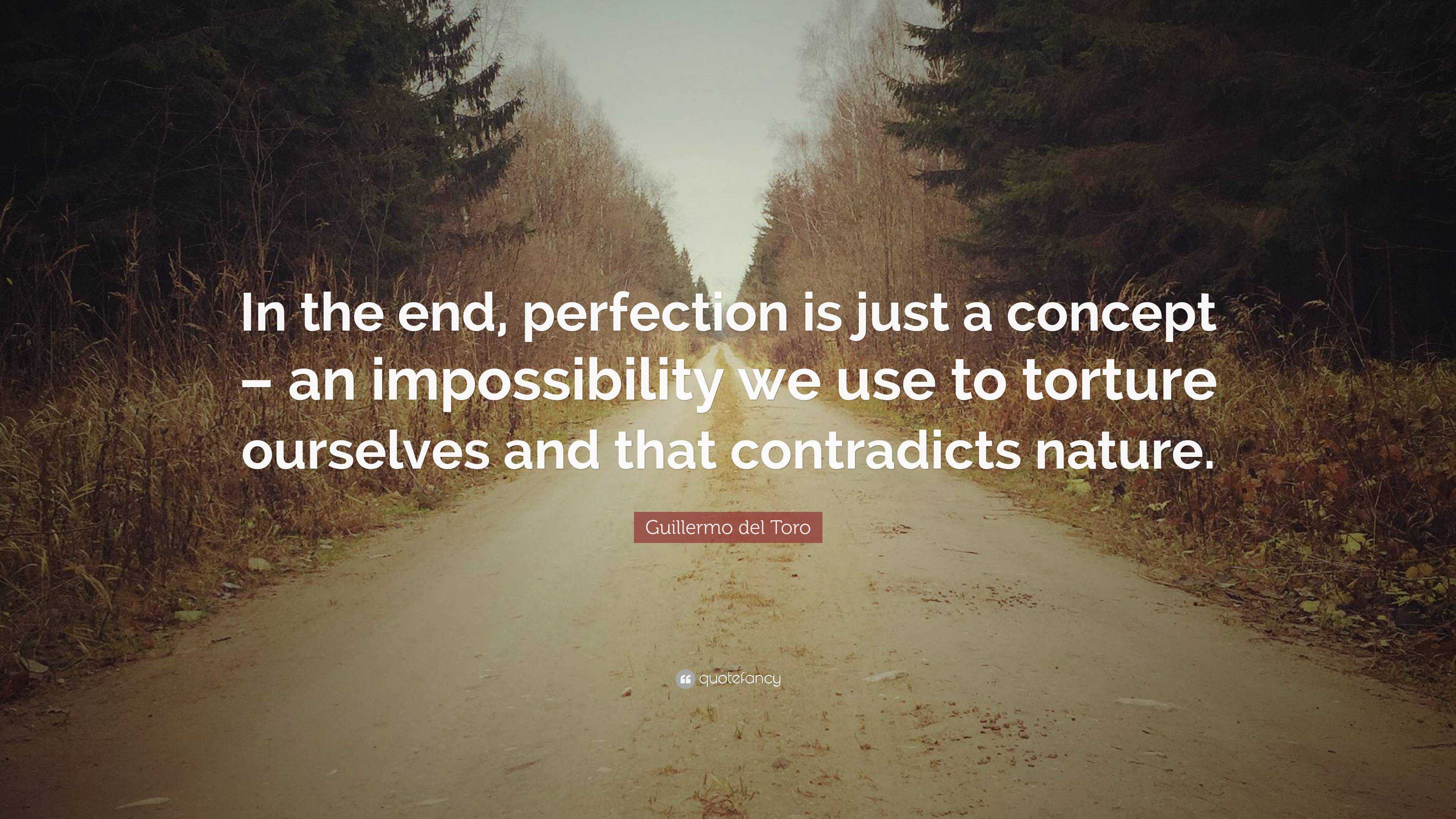 Guillermo del Toro Quote: “In the end, perfection is just a concept ...