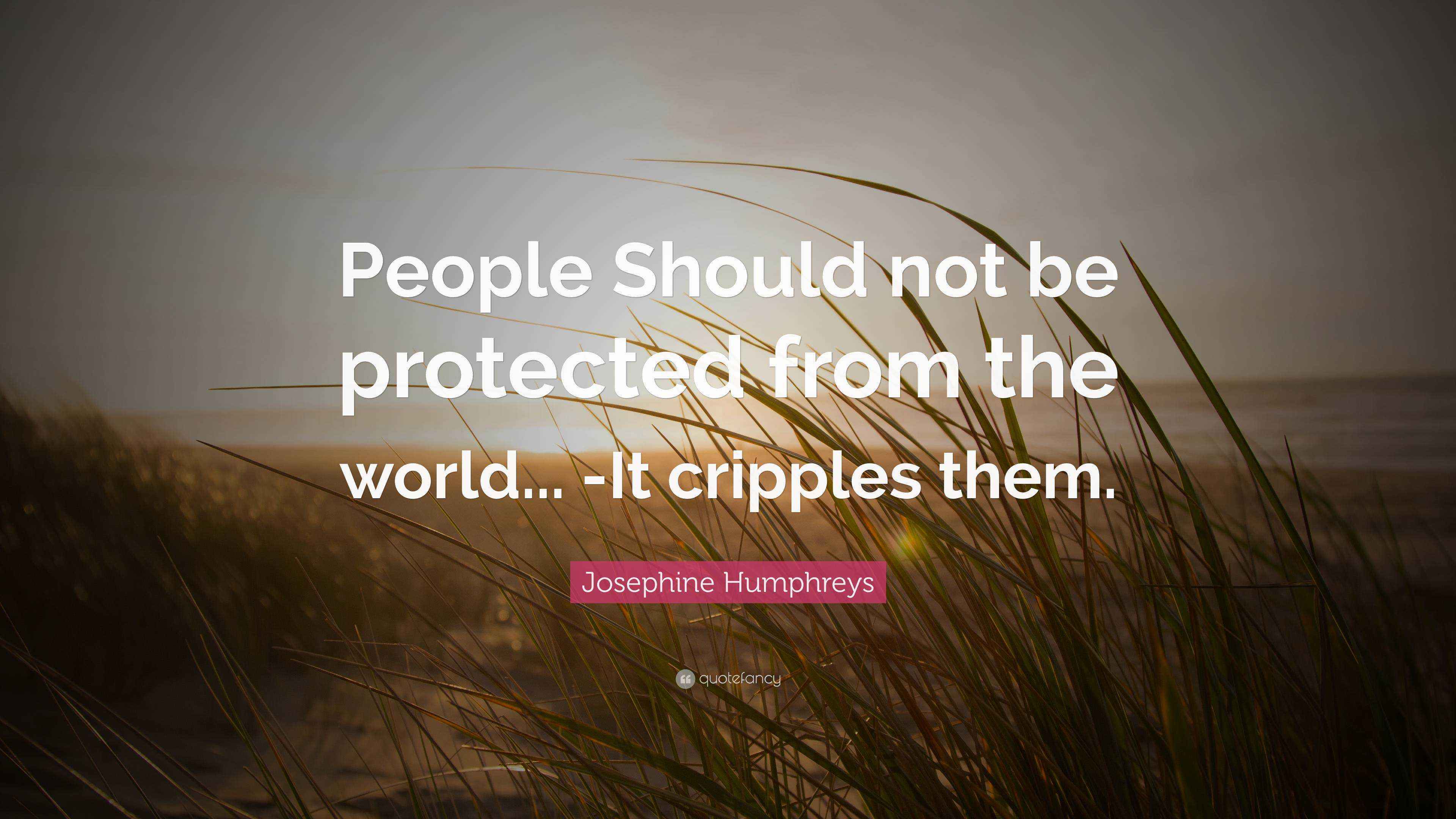 Josephine Humphreys Quote: “People Should not be protected from the ...