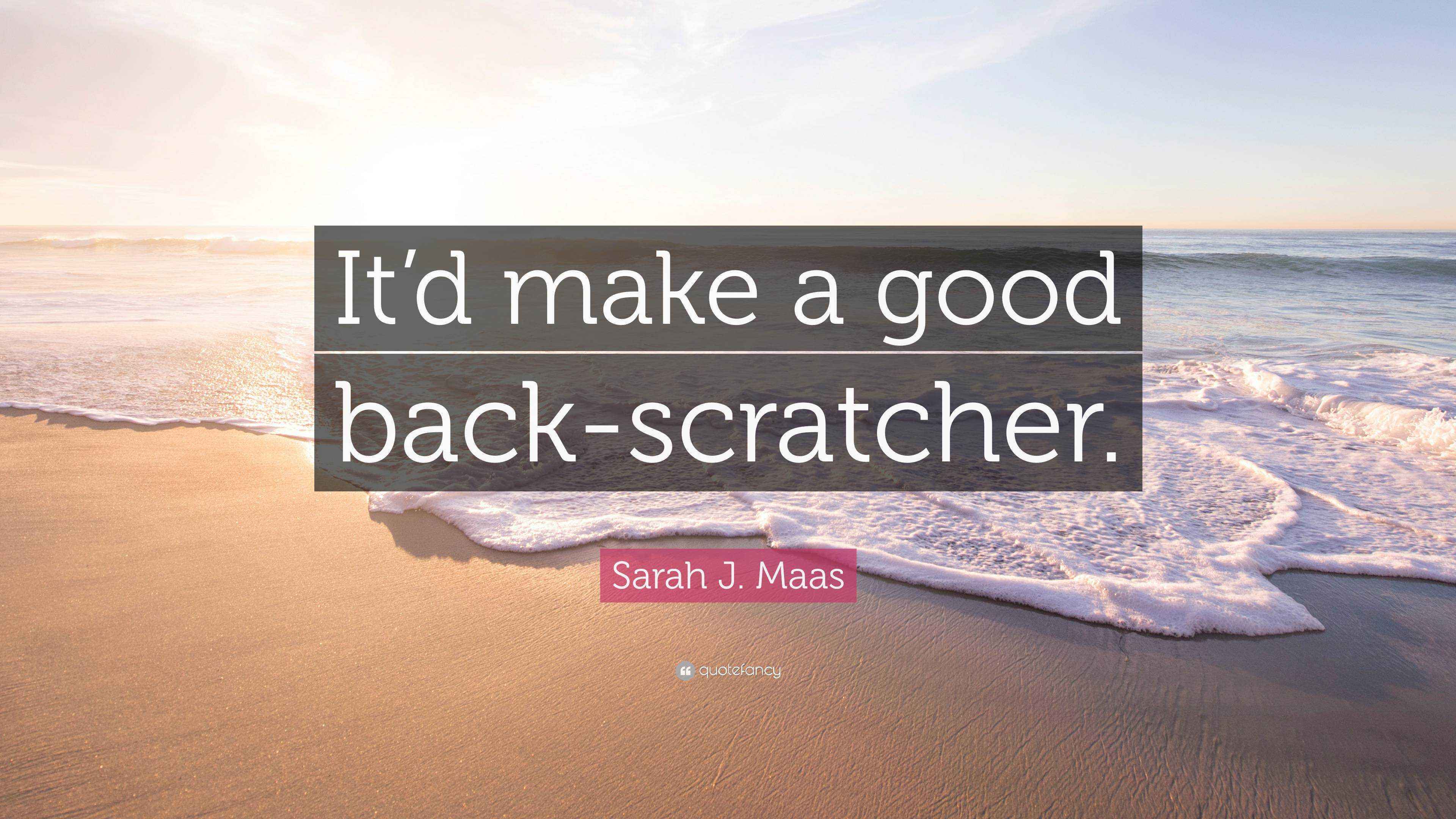 Sarah J. Maas Quote “It’d make a good backscratcher.”