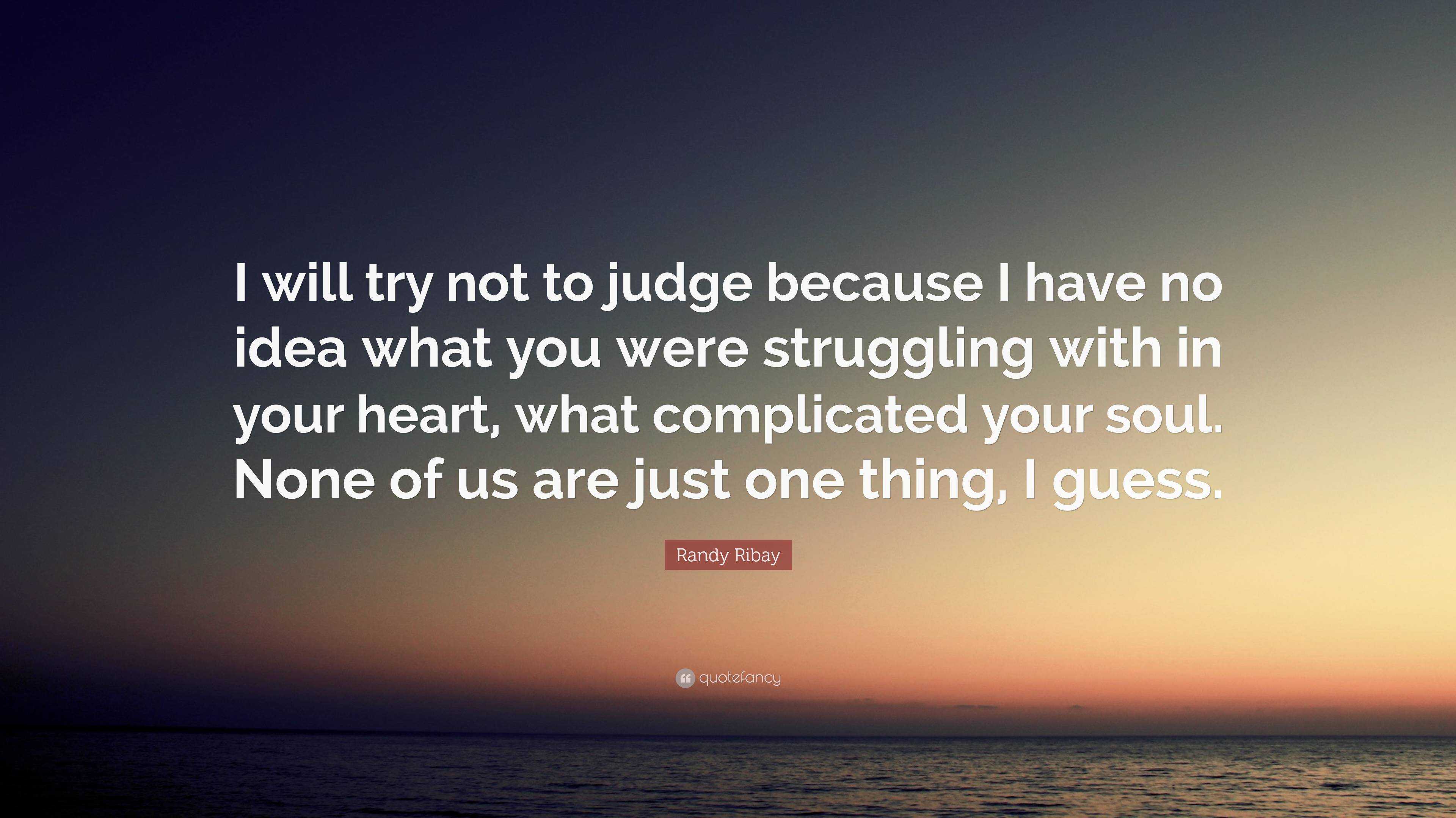 Randy Ribay Quote: “I will try not to judge because I have no idea what ...