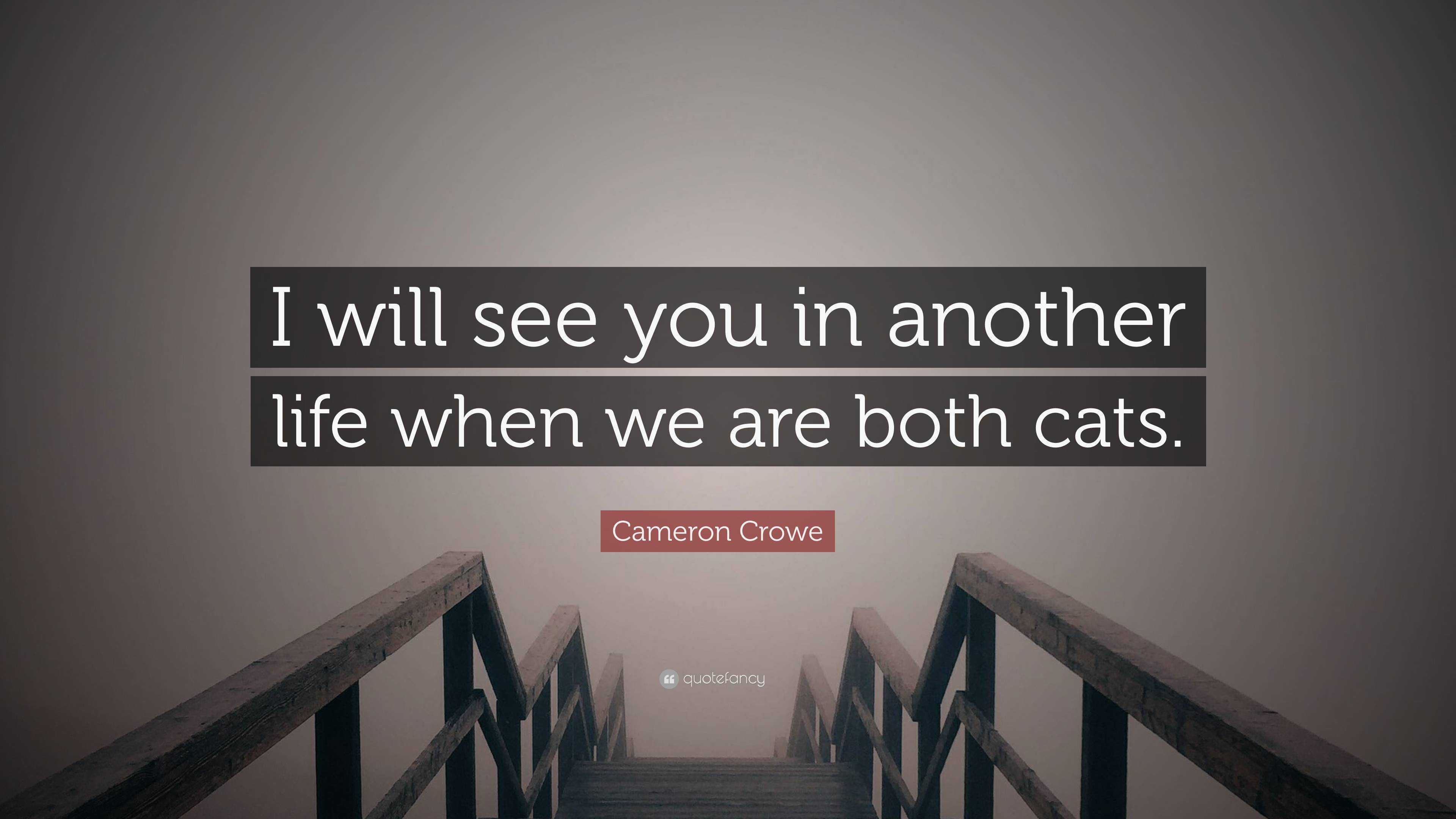 Cameron Crowe Quote: “I will see you in another life when we are both