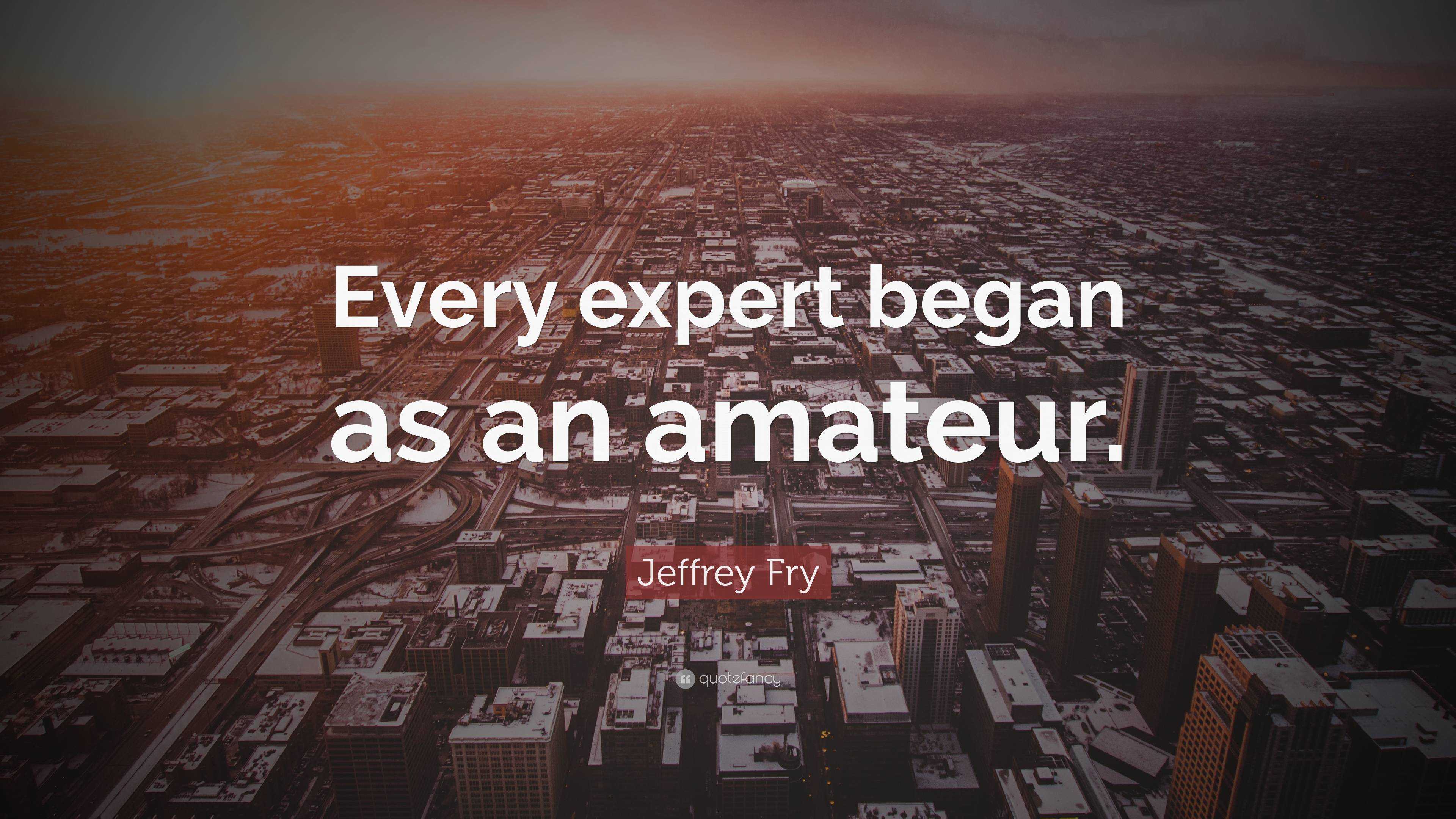 Jeffrey Fry Quote “every Expert Began As An Amateur” 
