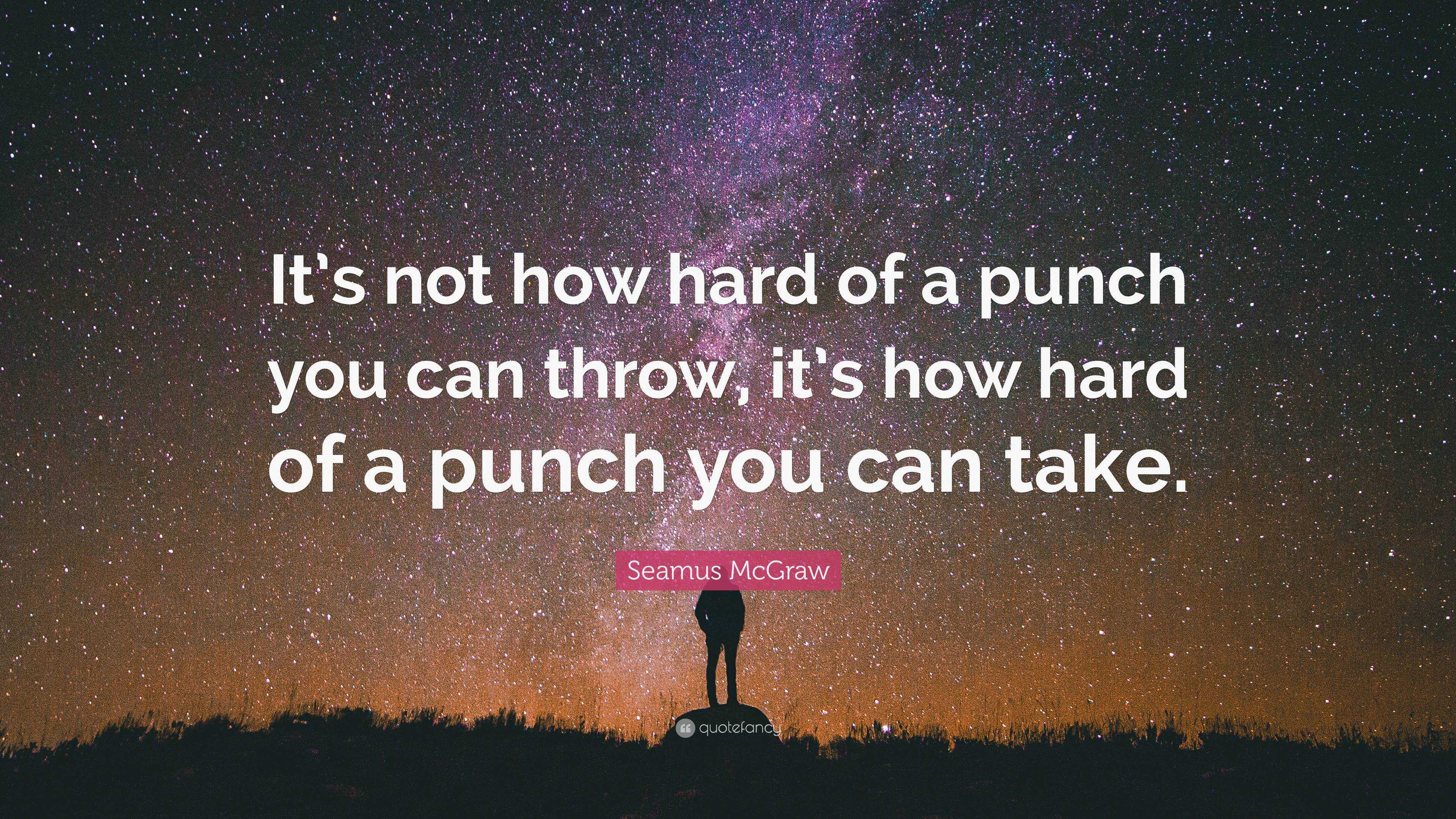 Seamus McGraw Quote: “It’s Not How Hard Of A Punch You Can Throw, It’s ...