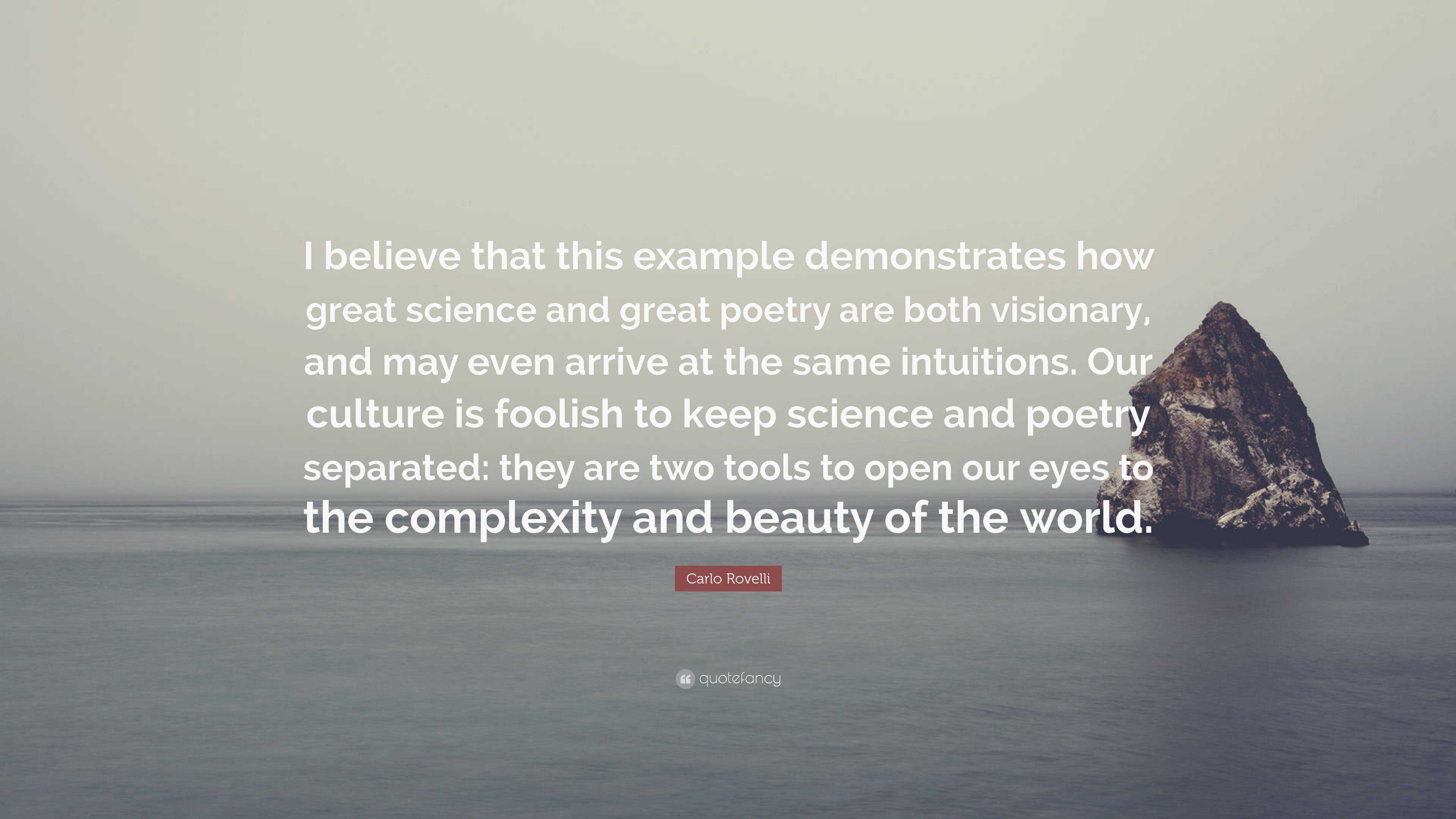 Carlo Rovelli Quote: “I believe that this example demonstrates how ...