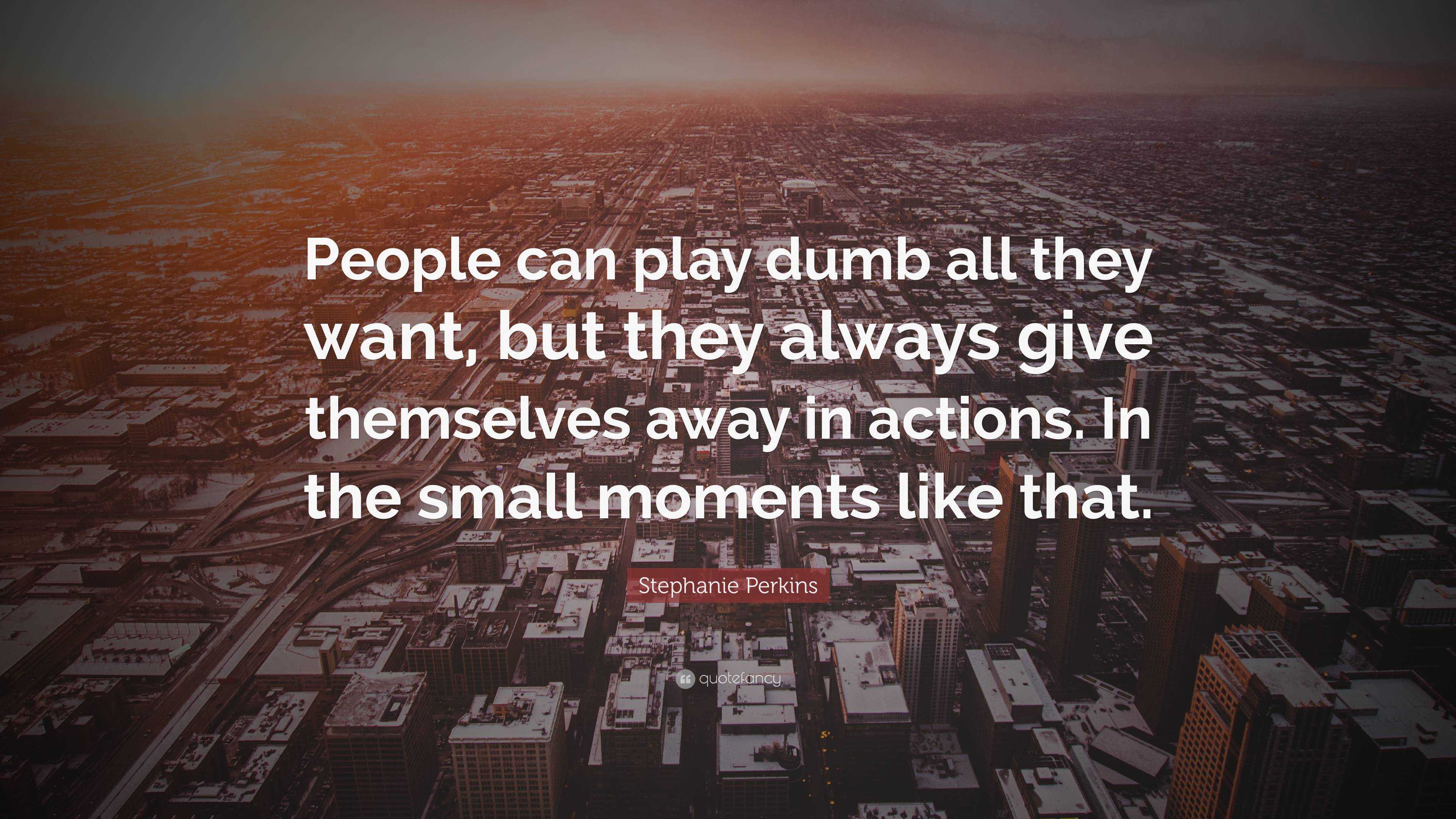 Stephanie Perkins Quote: “People can play dumb all they want, but they ...