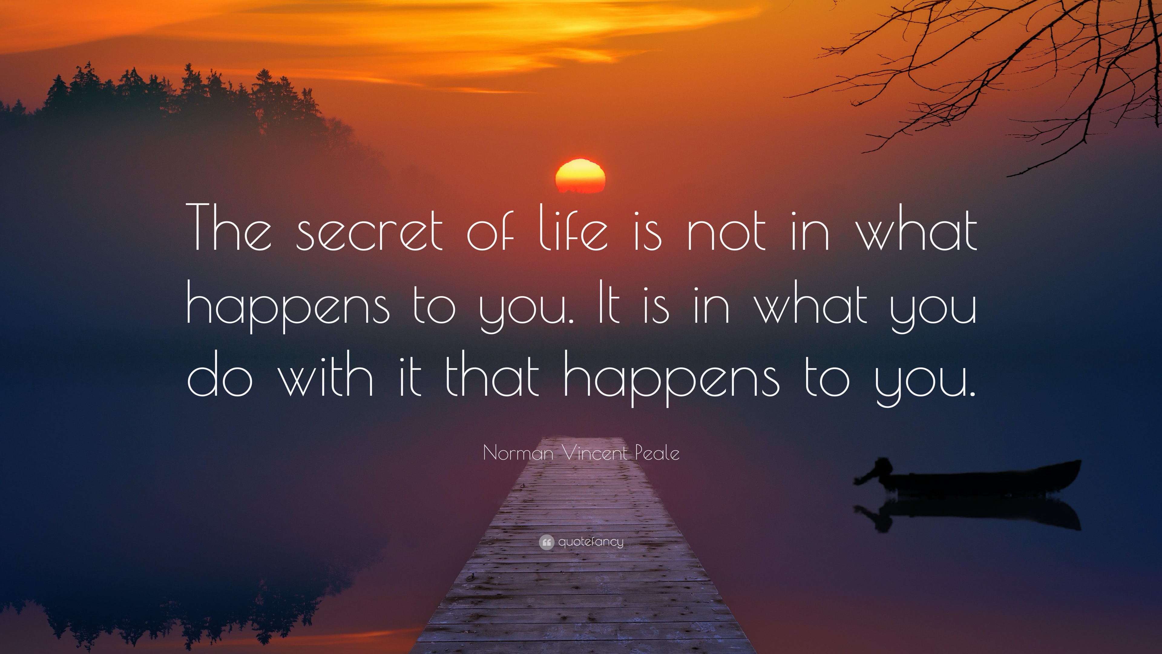 Norman Vincent Peale Quote: “The secret of life is not in what happens ...