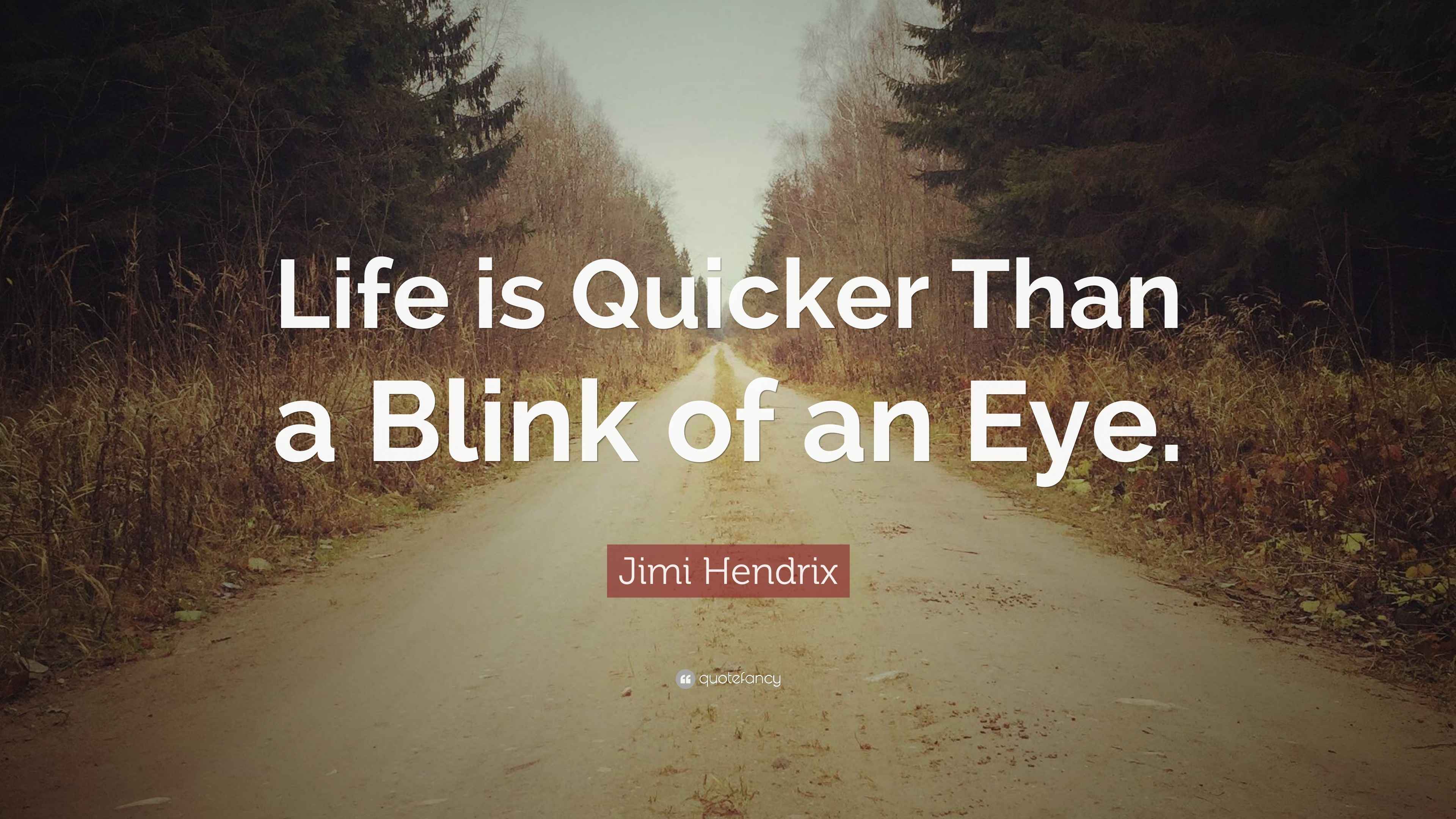 Jimi Hendrix Quote “Life is Quicker Than a Blink of an Eye.”