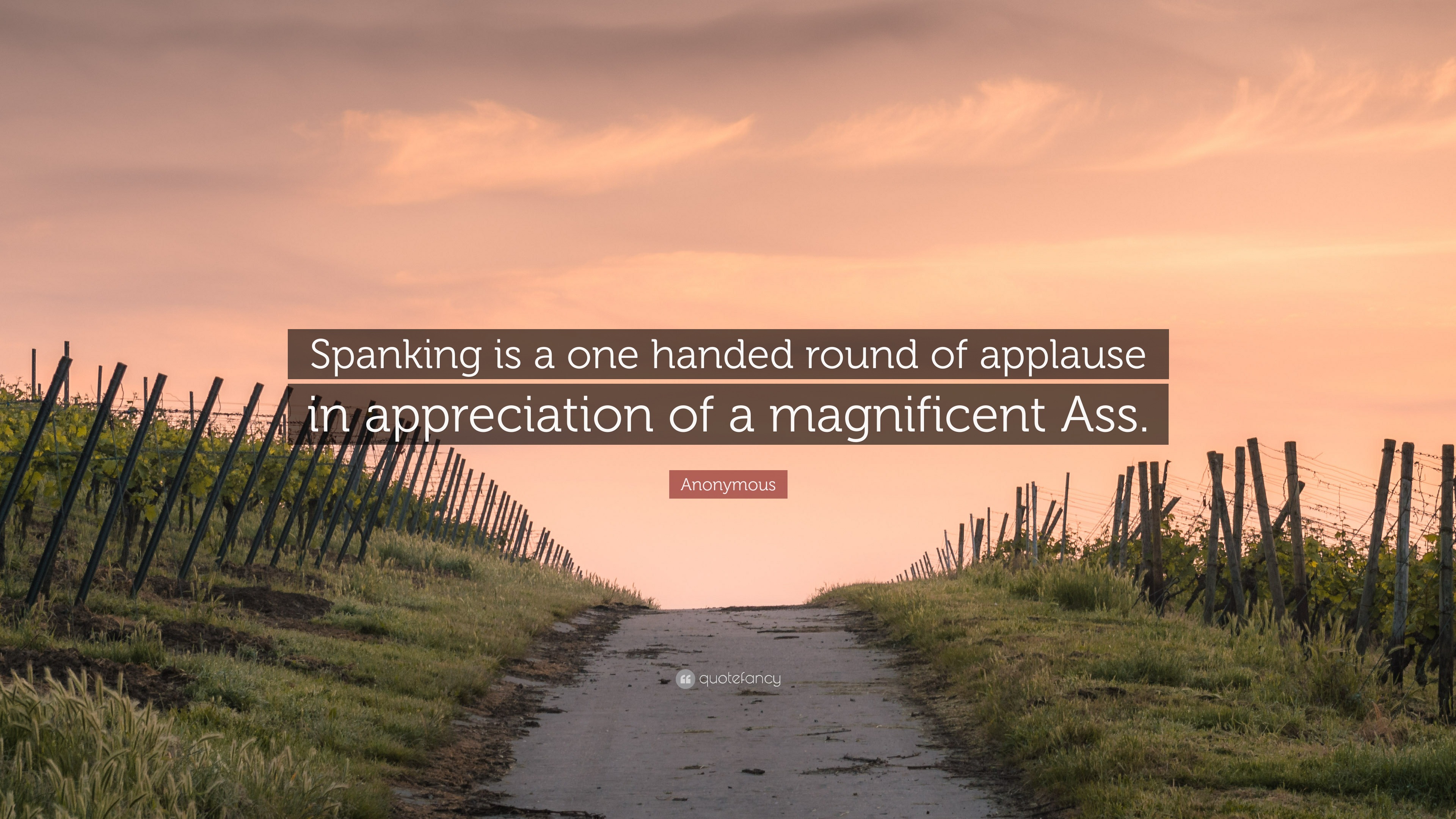Spanking is a one handed round of applause in appreciation of a magnificent...