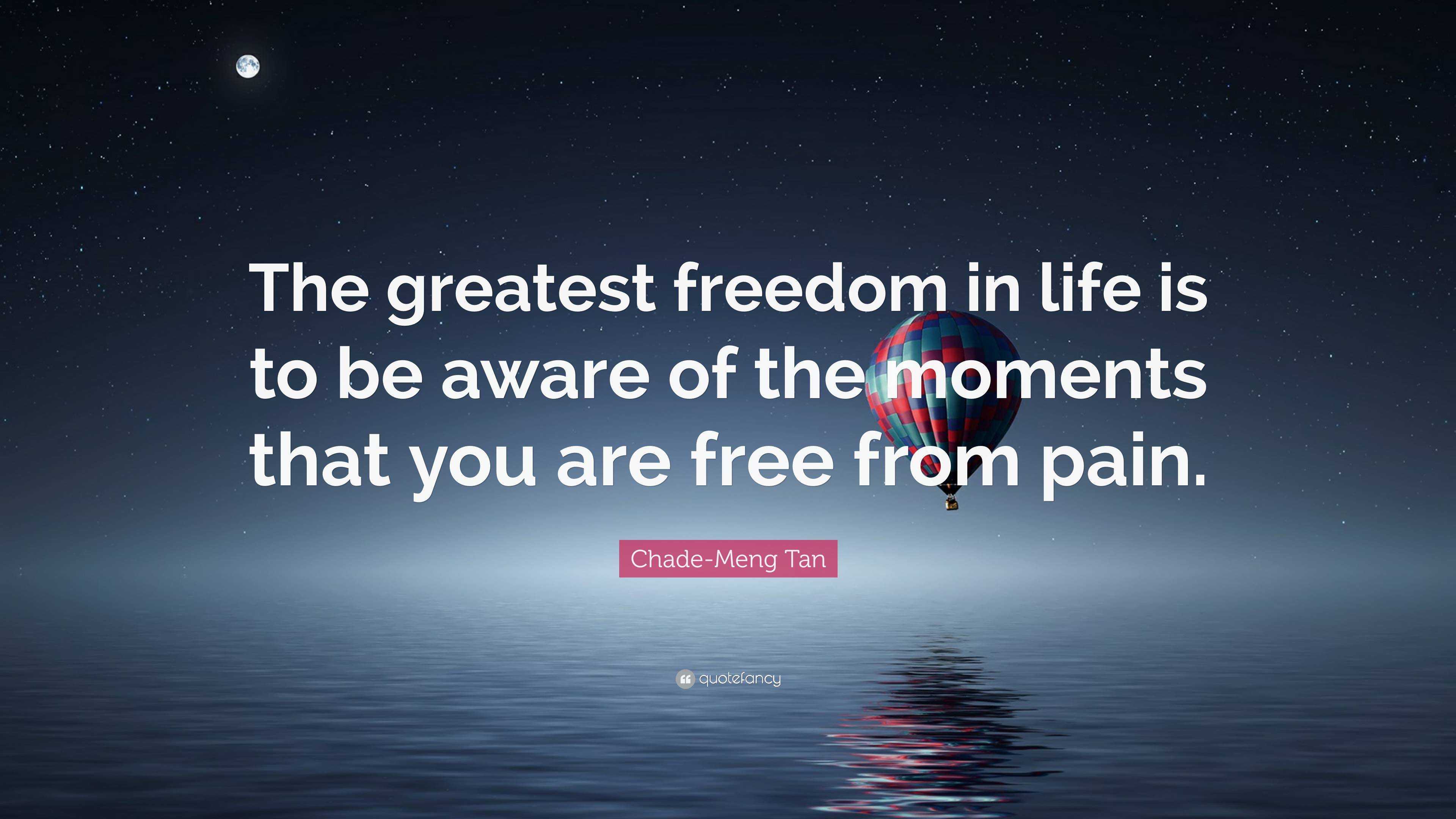 Chade-Meng Tan Quote: “The greatest freedom in life is to be aware of ...