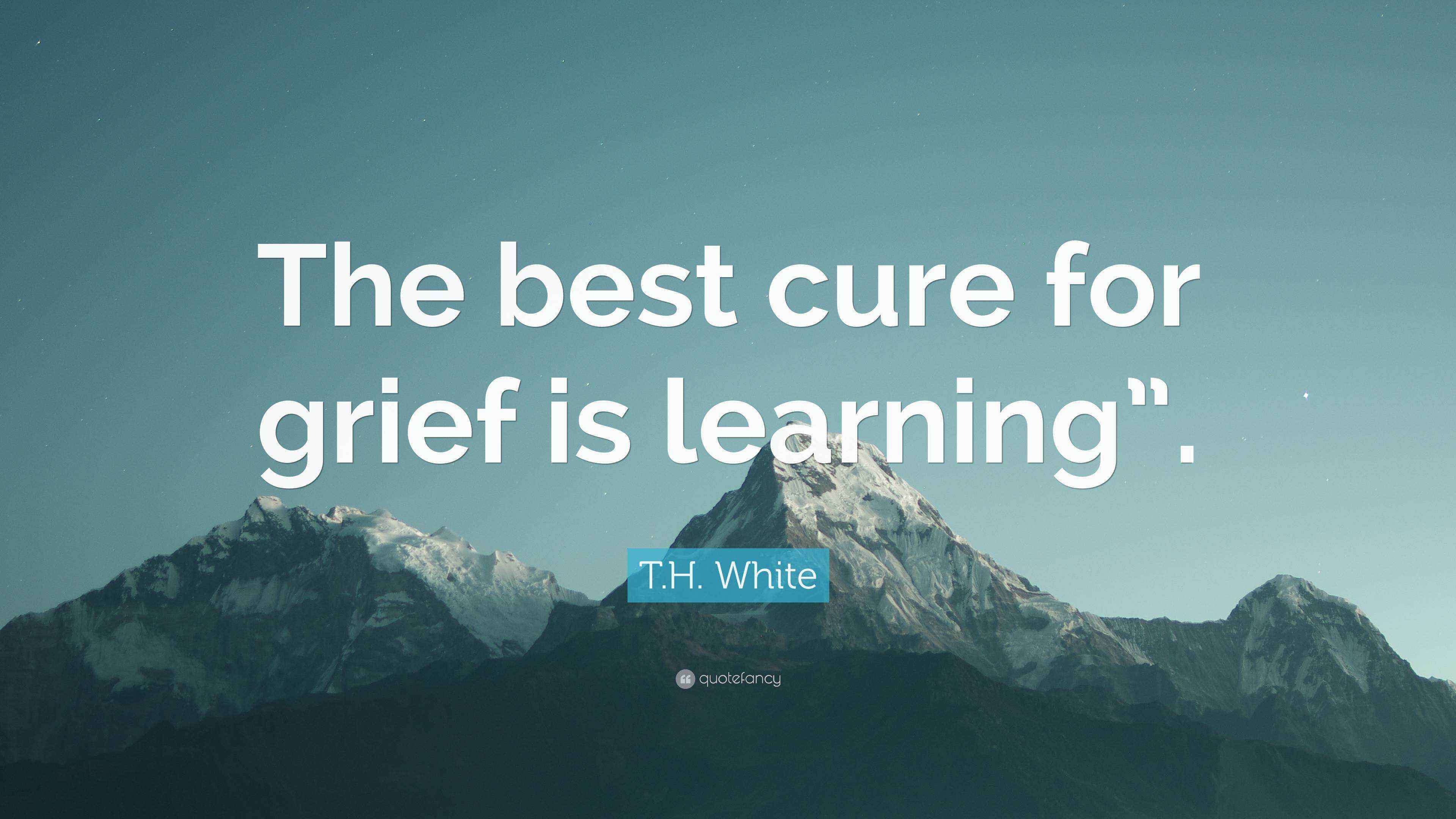 T.H. White Quote “The best cure for grief is learning”.”