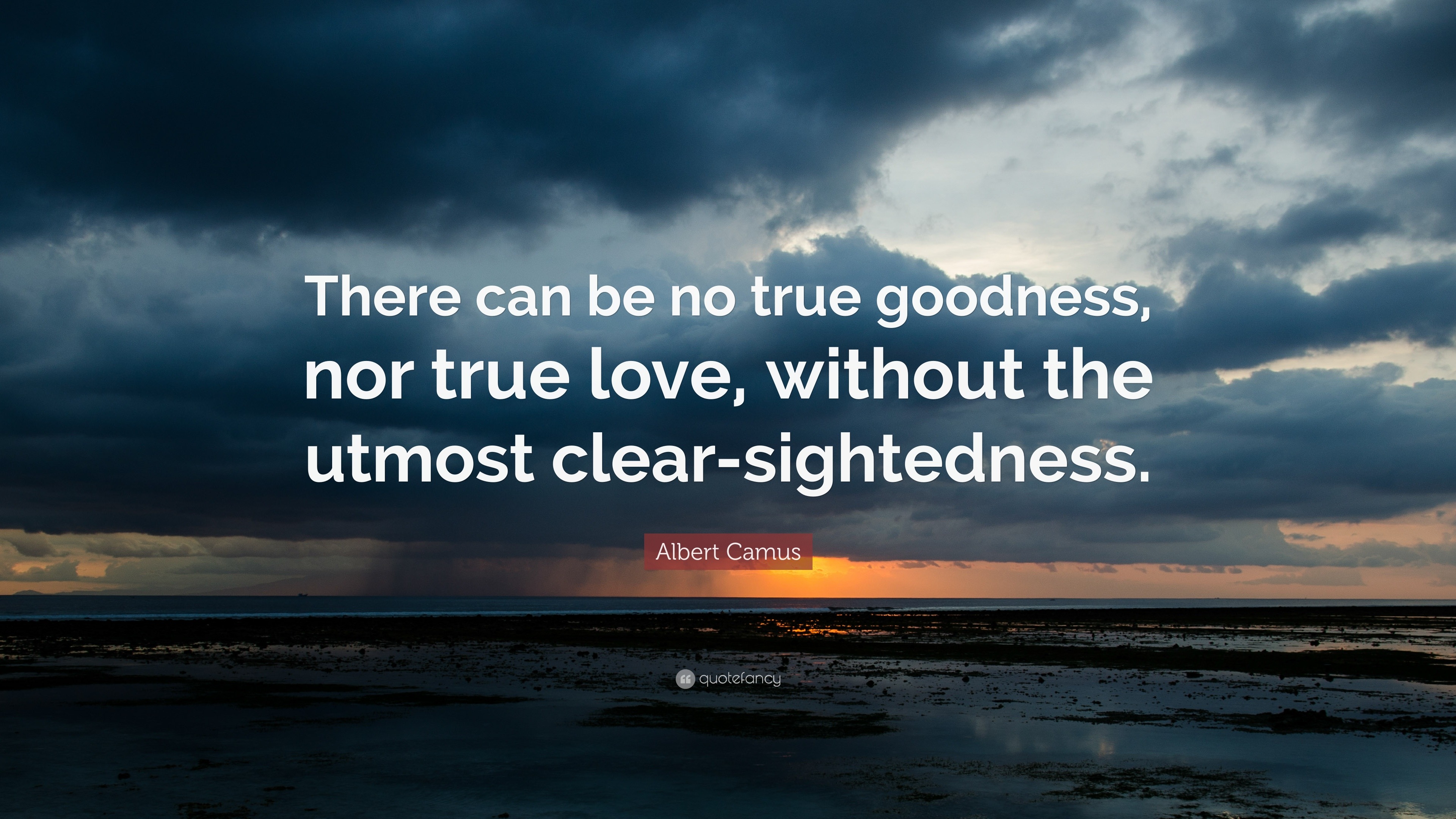 Albert Camus Quote “There can be no true goodness nor true love