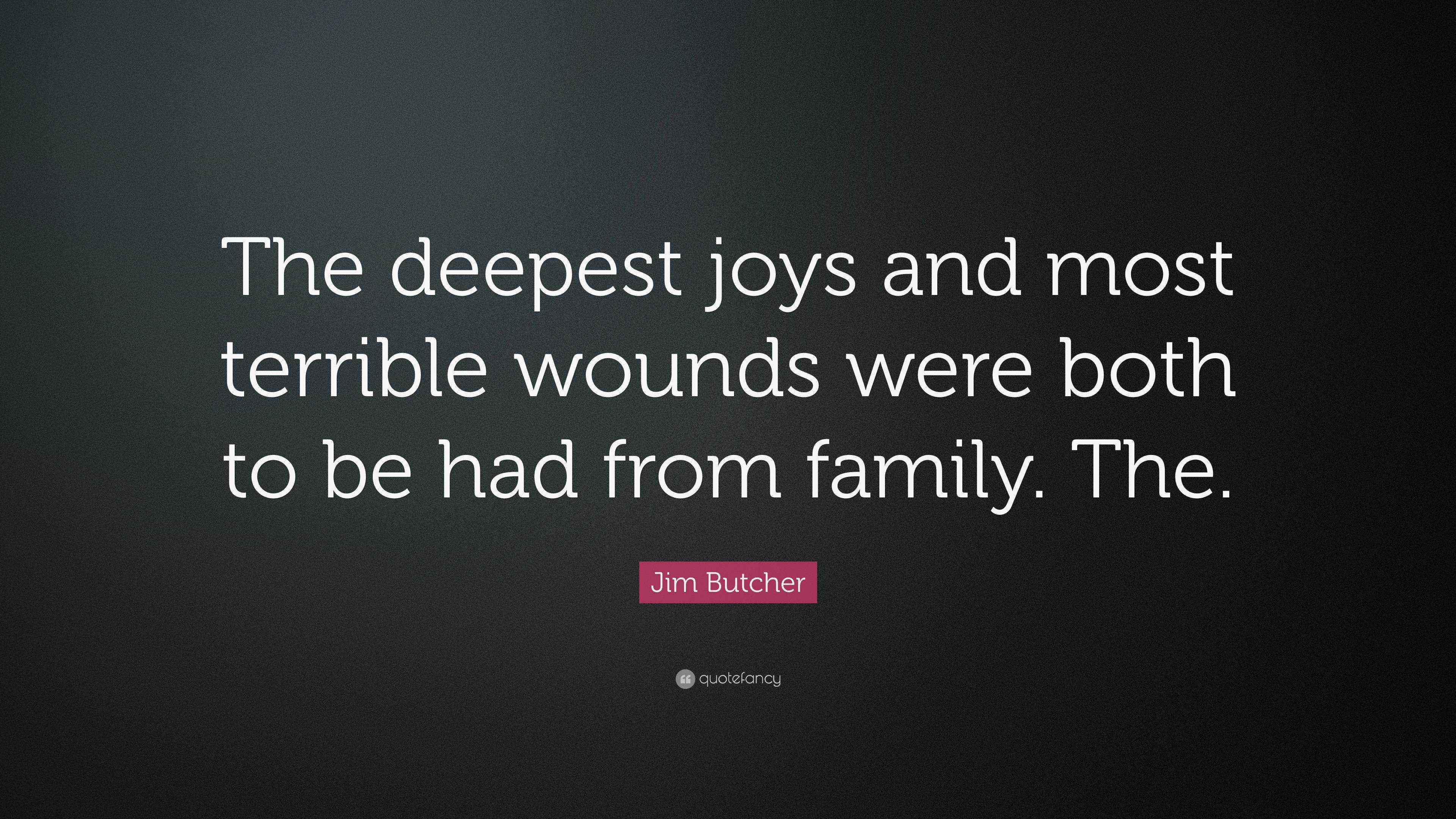 Jim Butcher Quote “The deepest joys and most terrible wounds were both