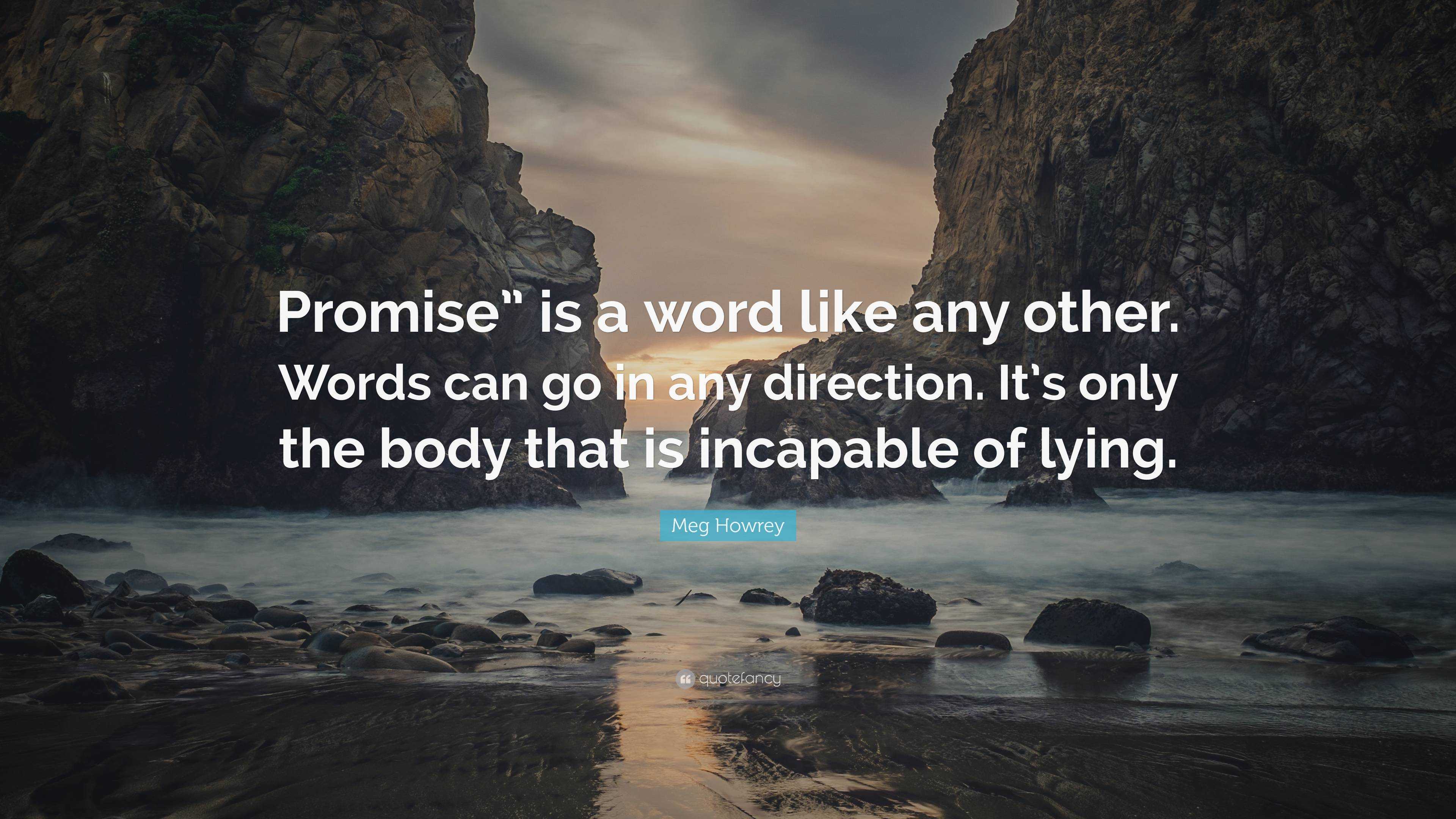 Meg Howrey Quote: “Promise” is a word like any other. Words can go in ...