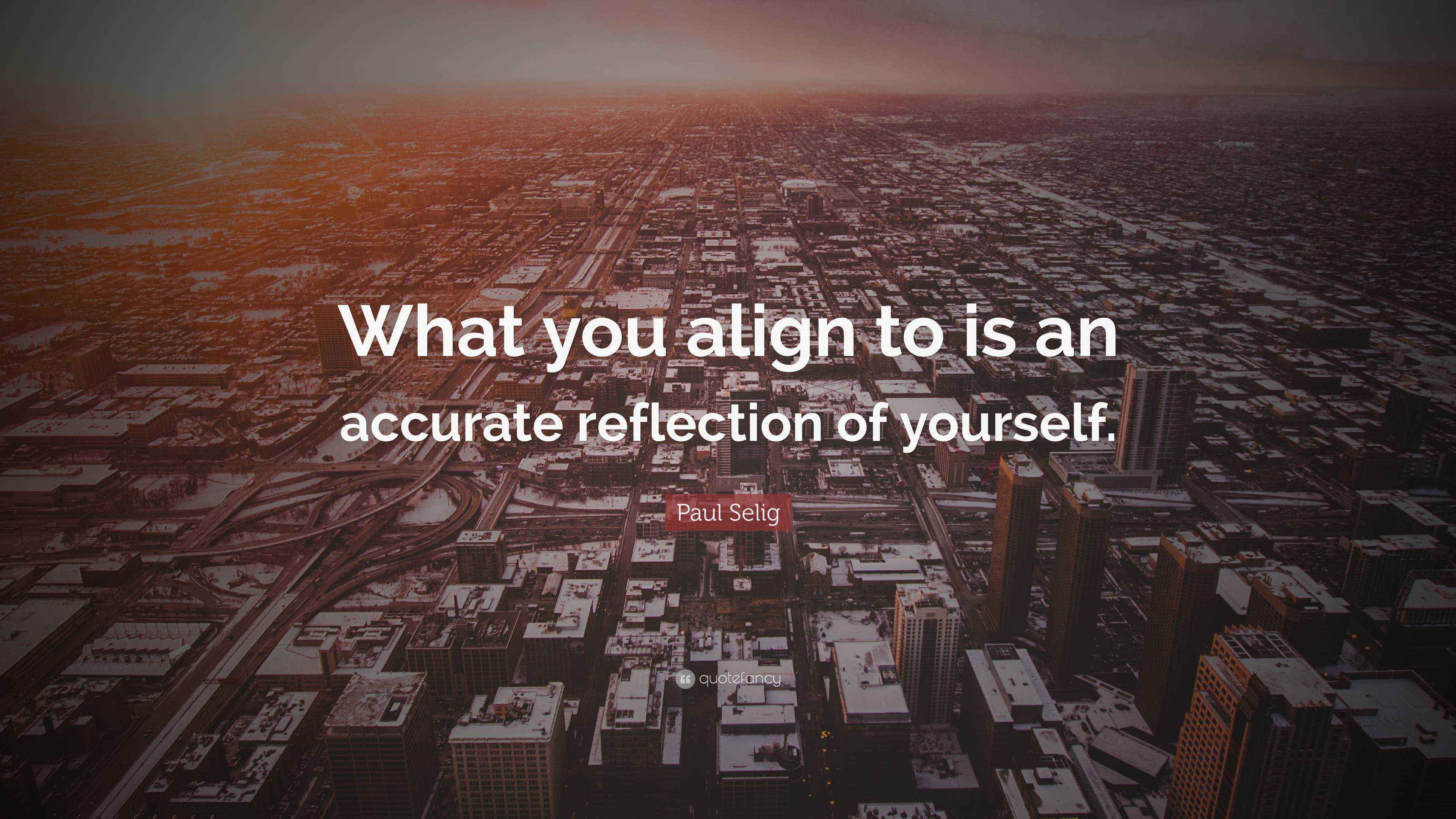 Paul Selig Quote “What you align to is an accurate reflection of