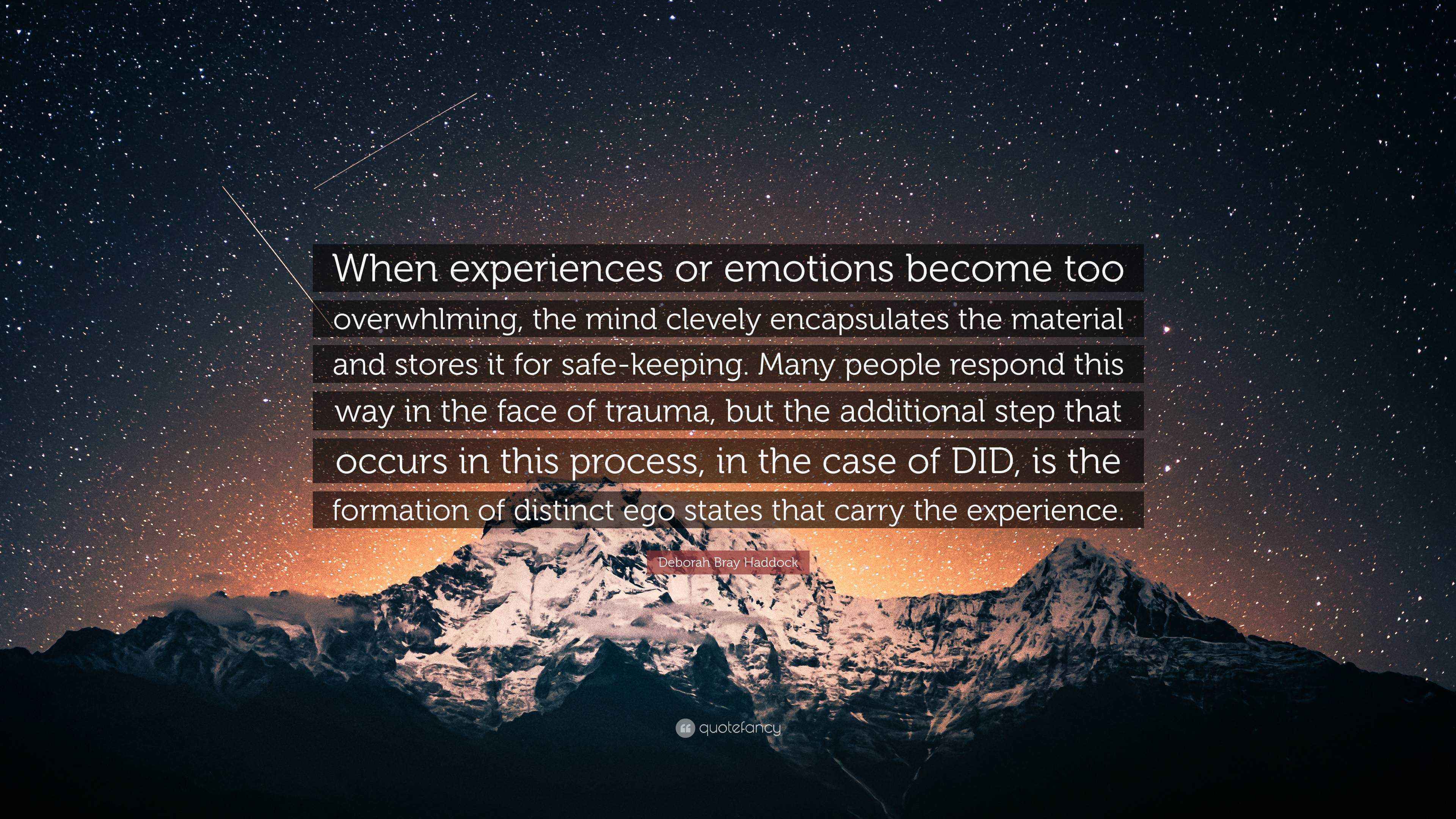 Deborah Bray Haddock Quote “When experiences or emotions too