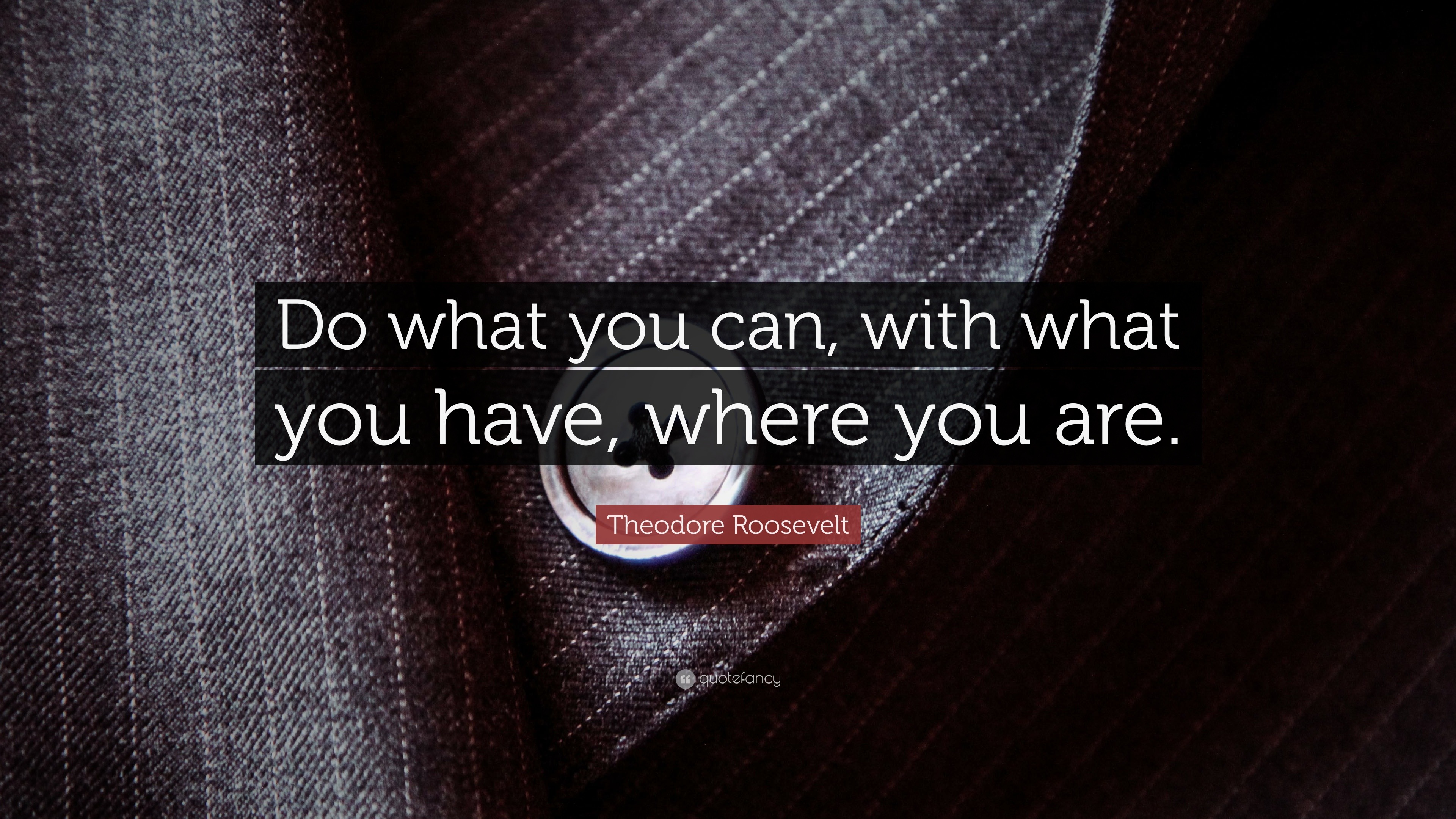 Theodore Roosevelt Quote “Do what you can, with what you have, where