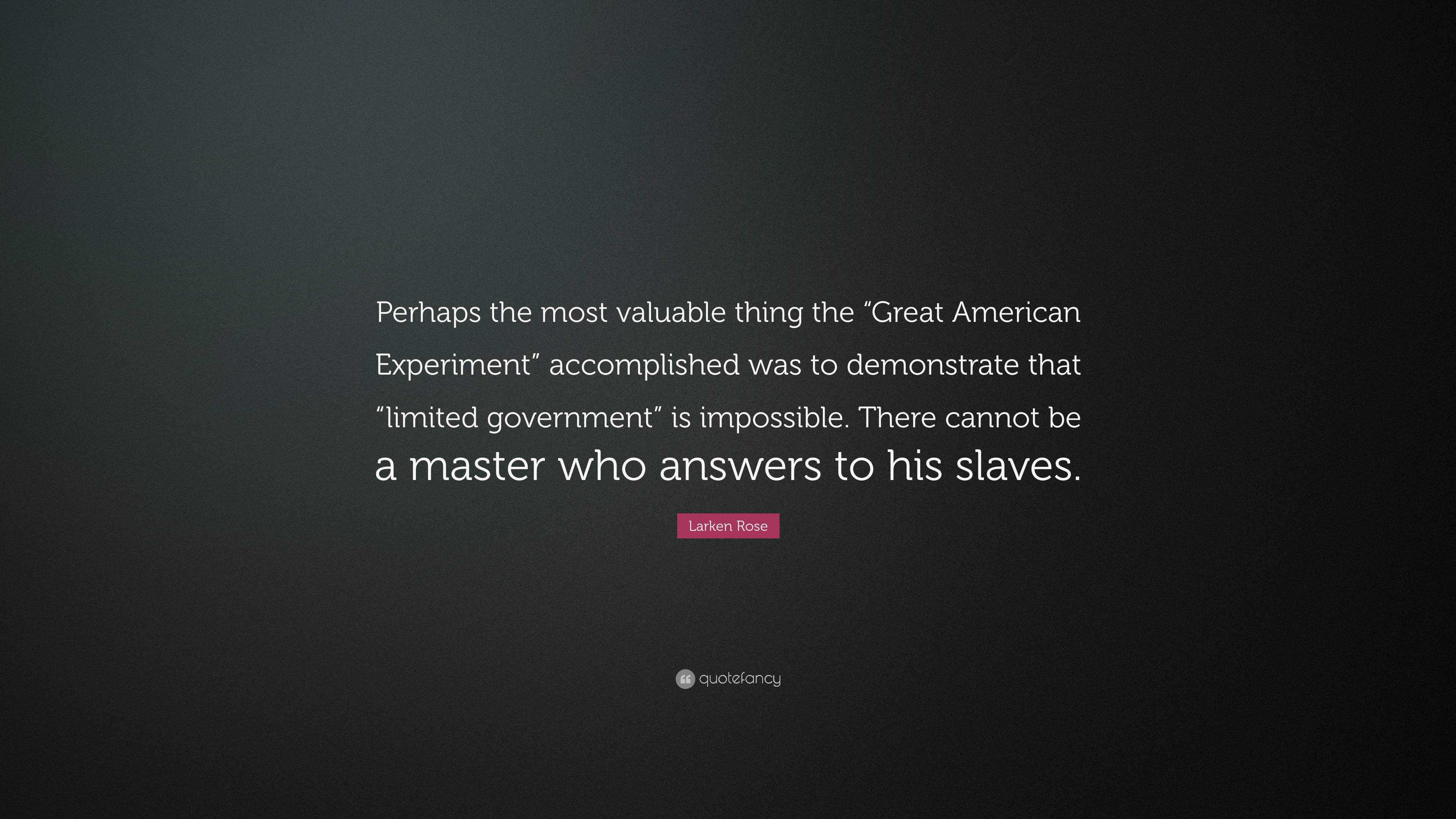 the great american experiment quote