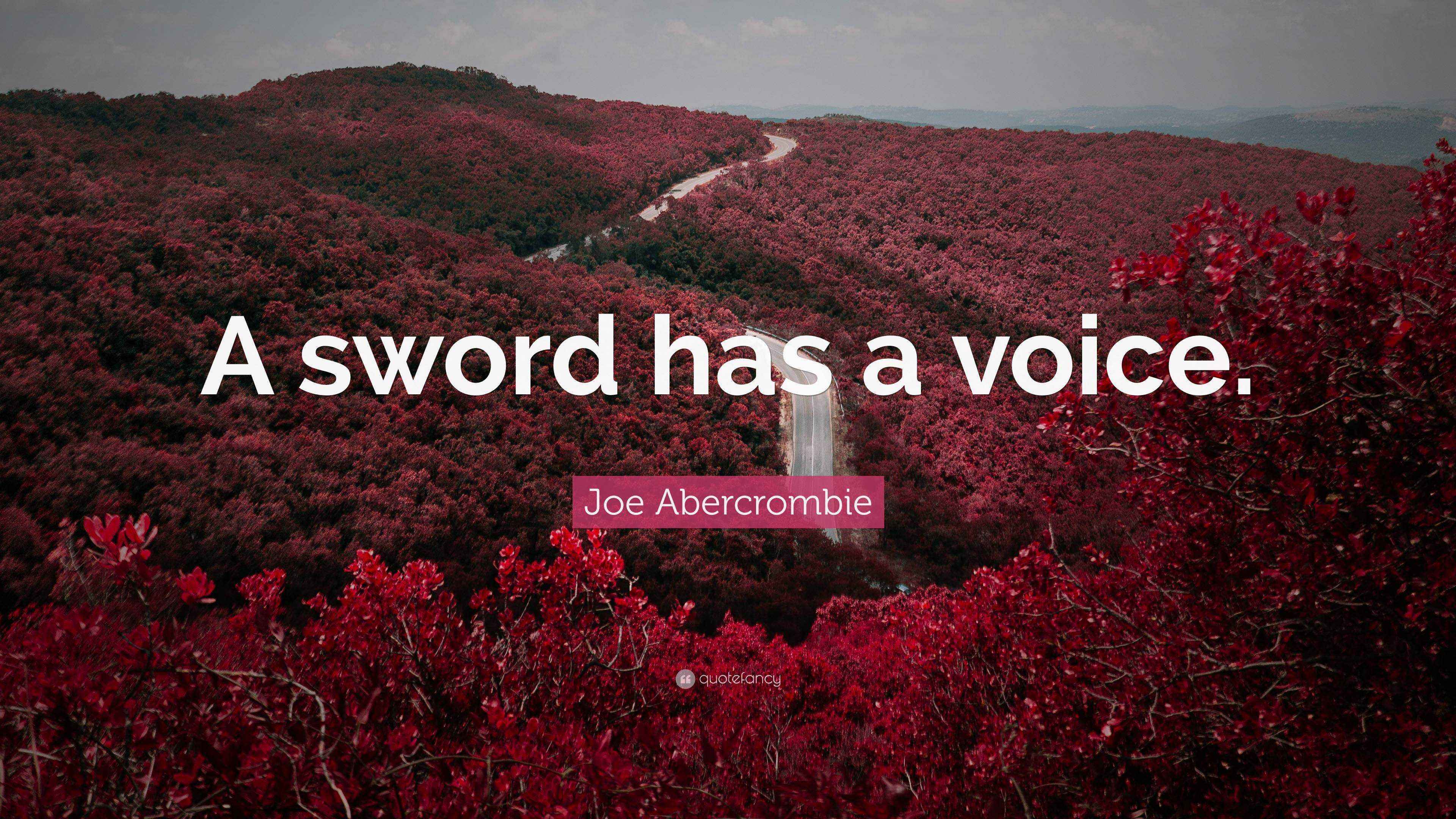 Joe Abercrombie Quote “A sword has a voice.”
