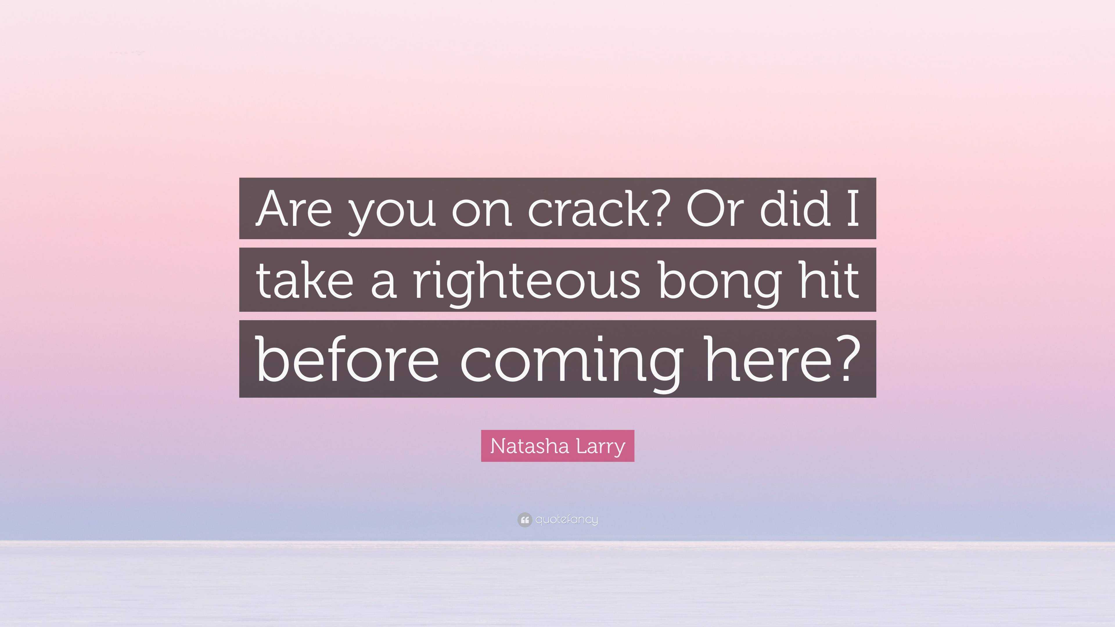 Natasha Larry Quote Are You On Crack Or Did I Take A Righteous Bong Hit Before