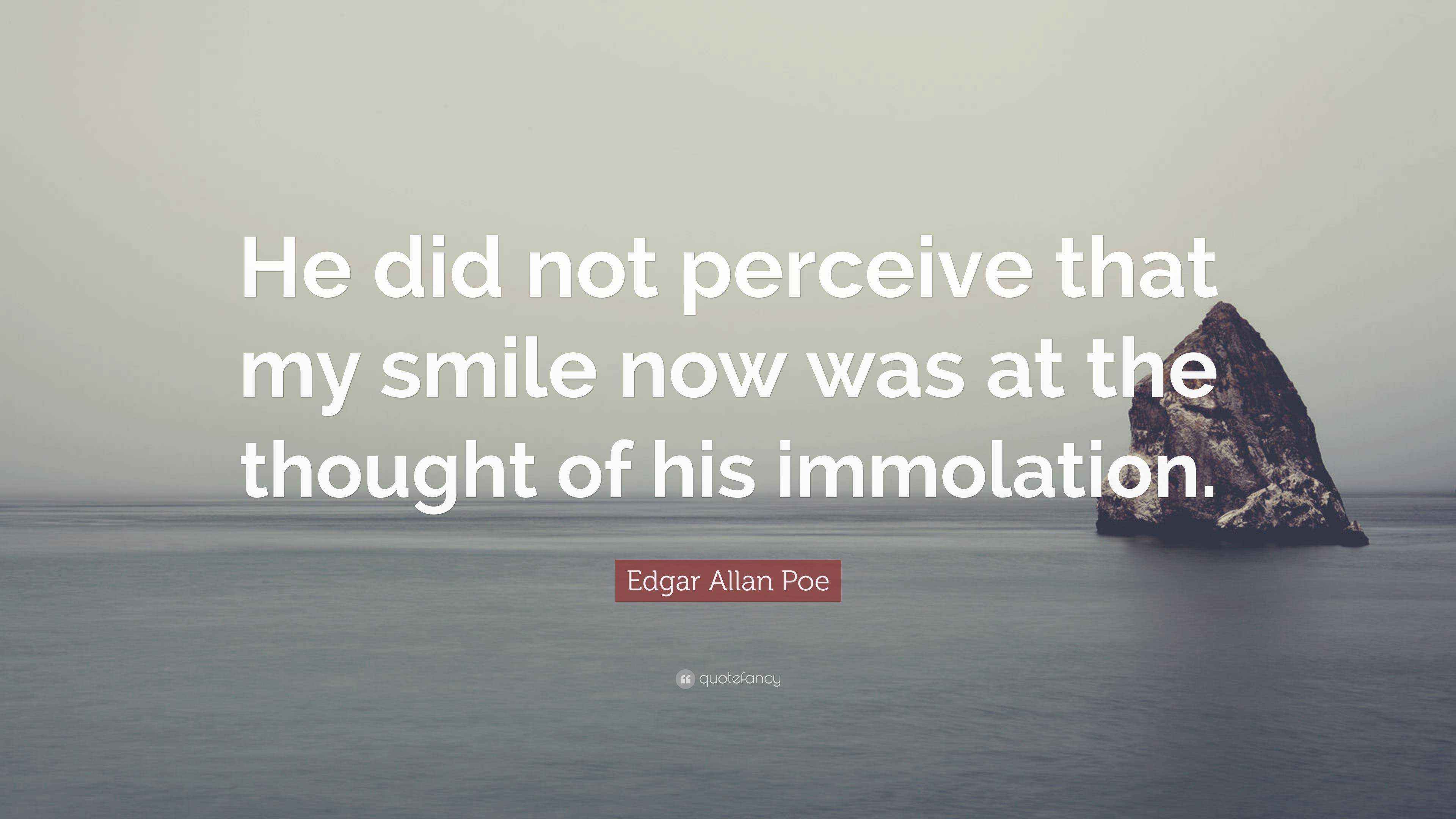 Edgar Allan Poe Quote “He did not perceive that my