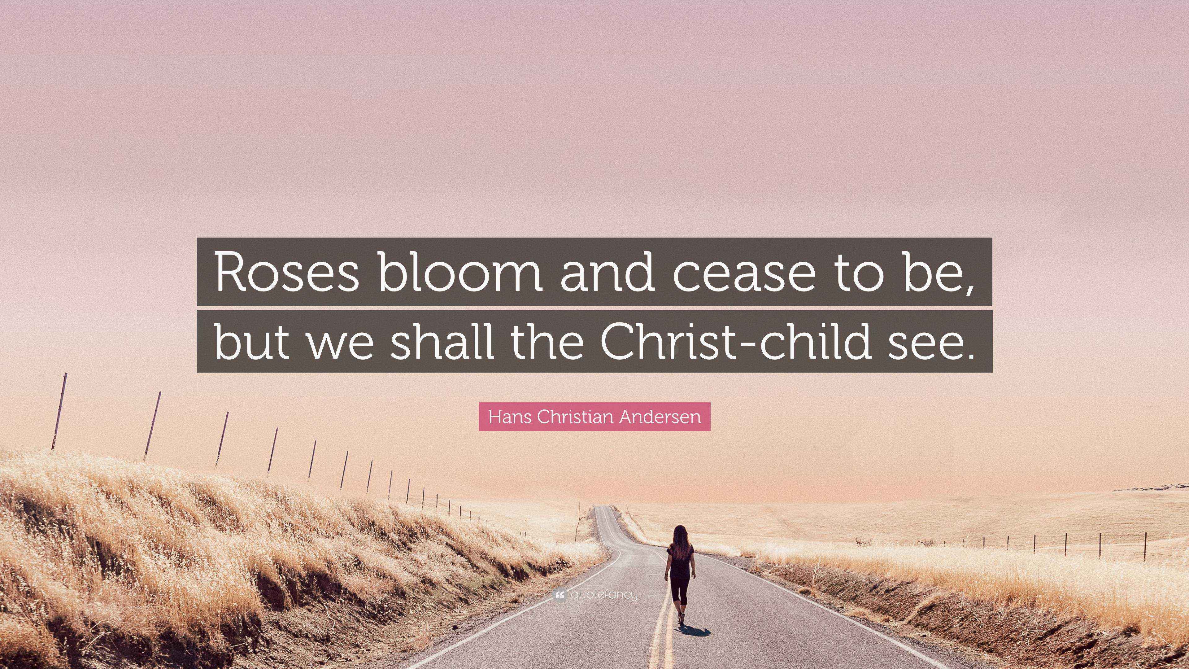 Hans Christian Andersen Quote “Roses bloom and cease to be, but we