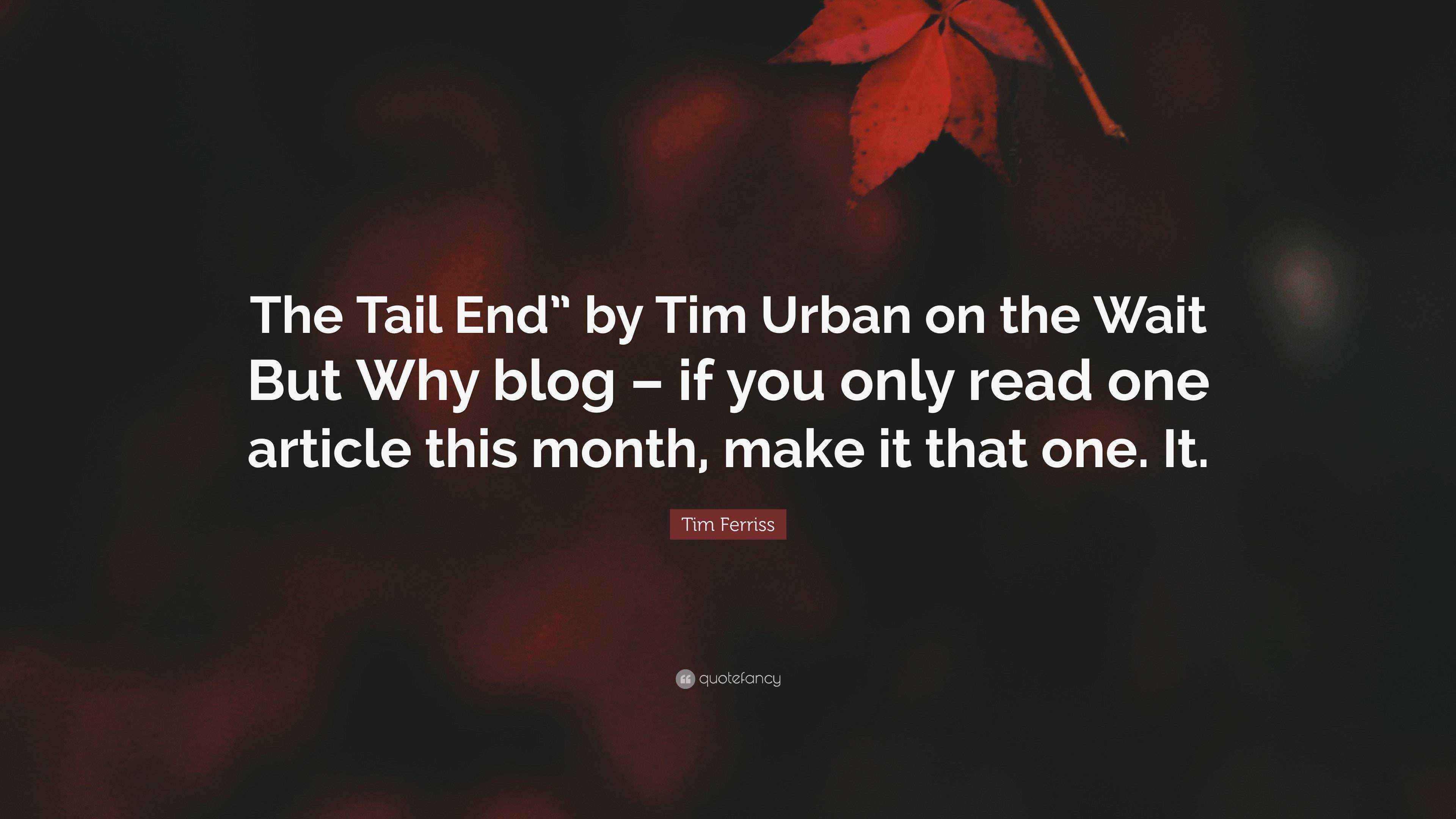 Tim Ferriss Quote: “The Tail End” by Tim Urban on Wait Why – if