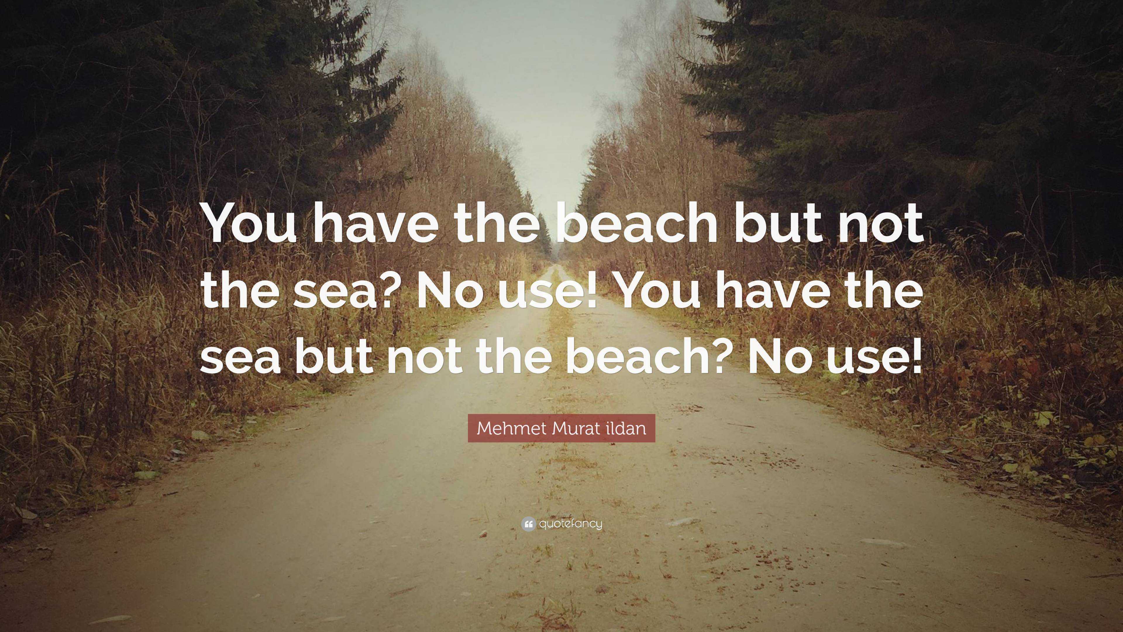 Mehmet Murat ildan Quote: “You have the beach but not the sea? No use ...