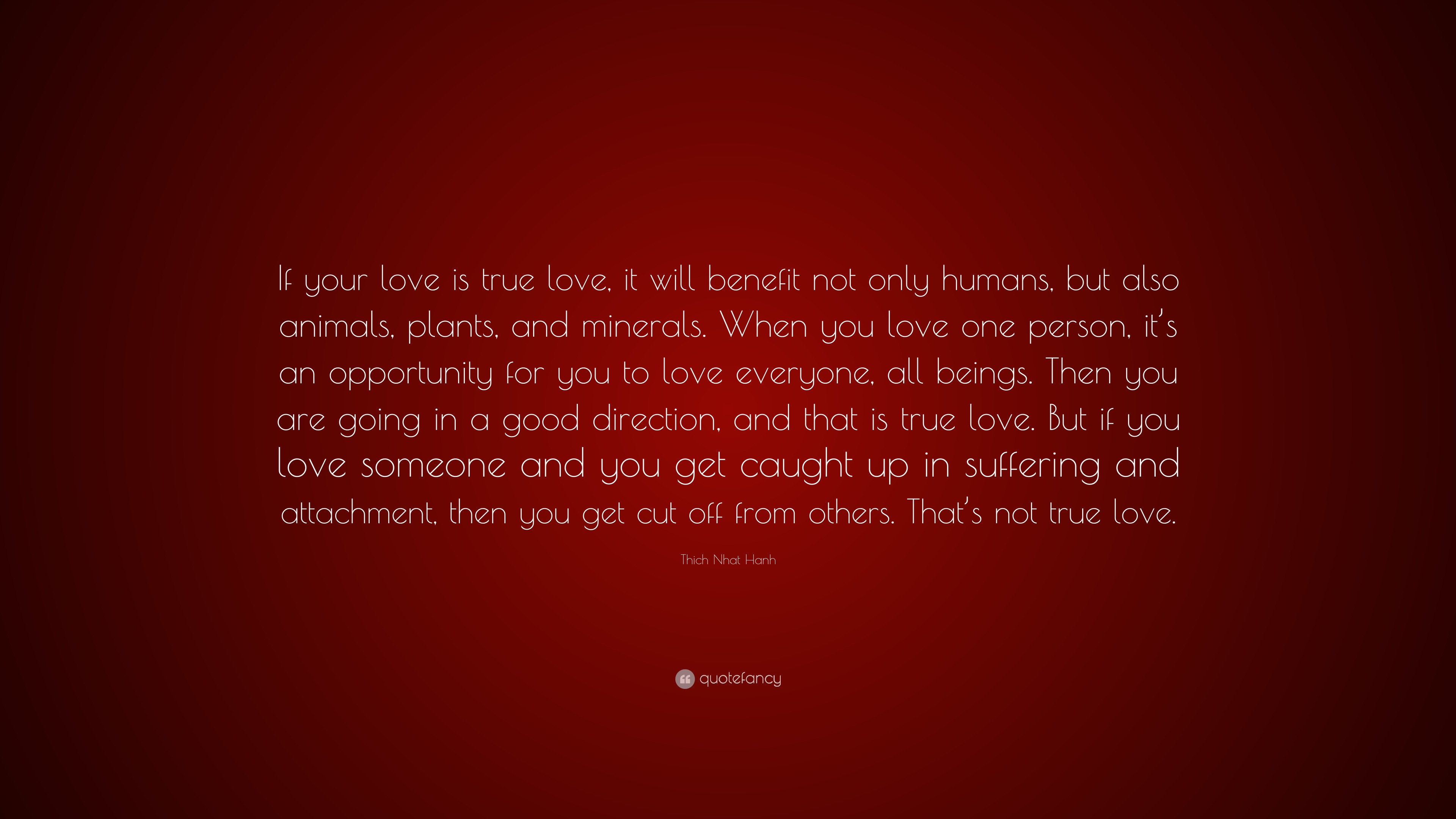 Thich Nhat Hanh Quote “if Your Love Is True Love It Will Benefit Not Only Humans But Also