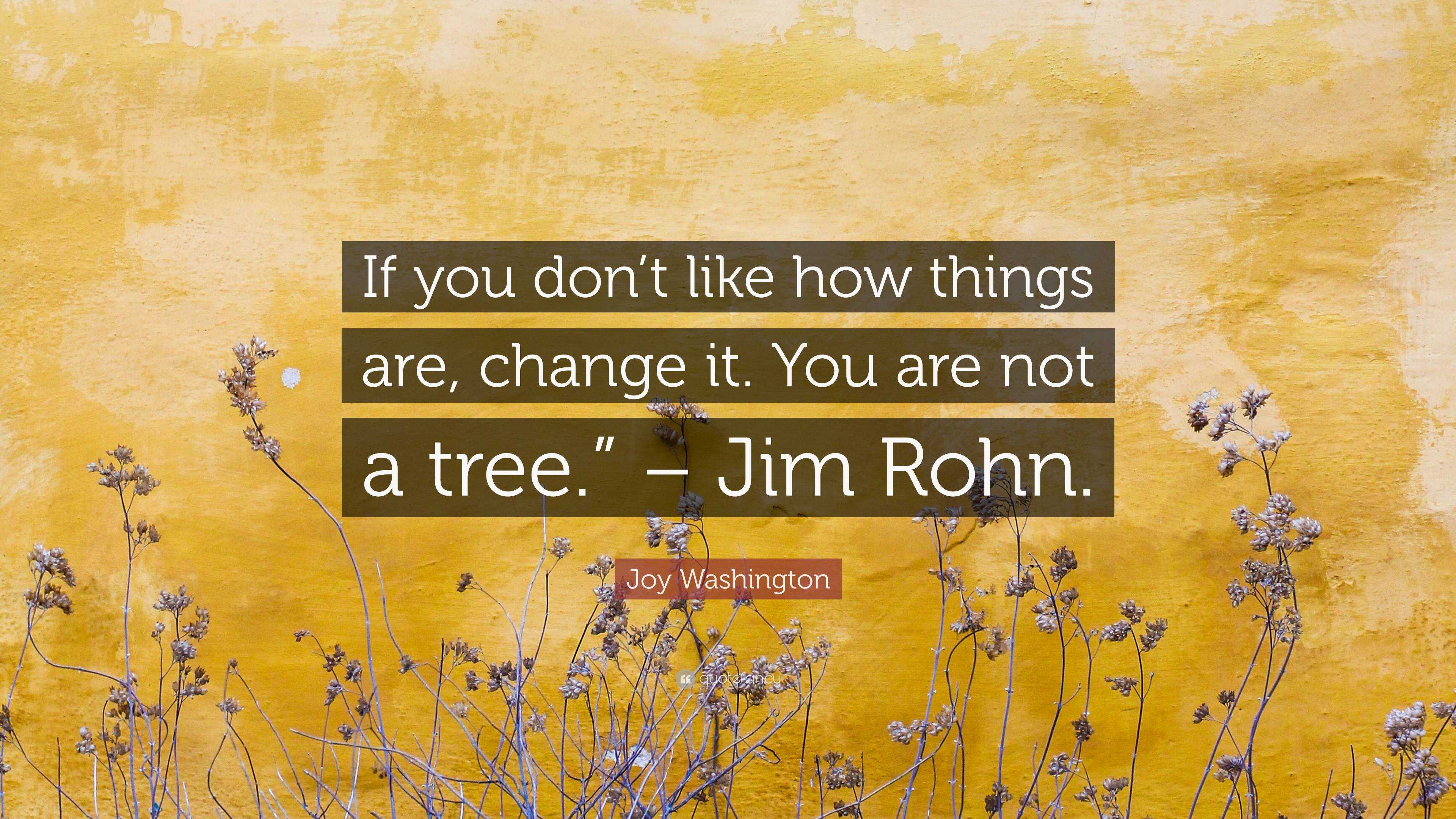 Joy Washington Quote: “If you don’t like how things are, change it. You ...