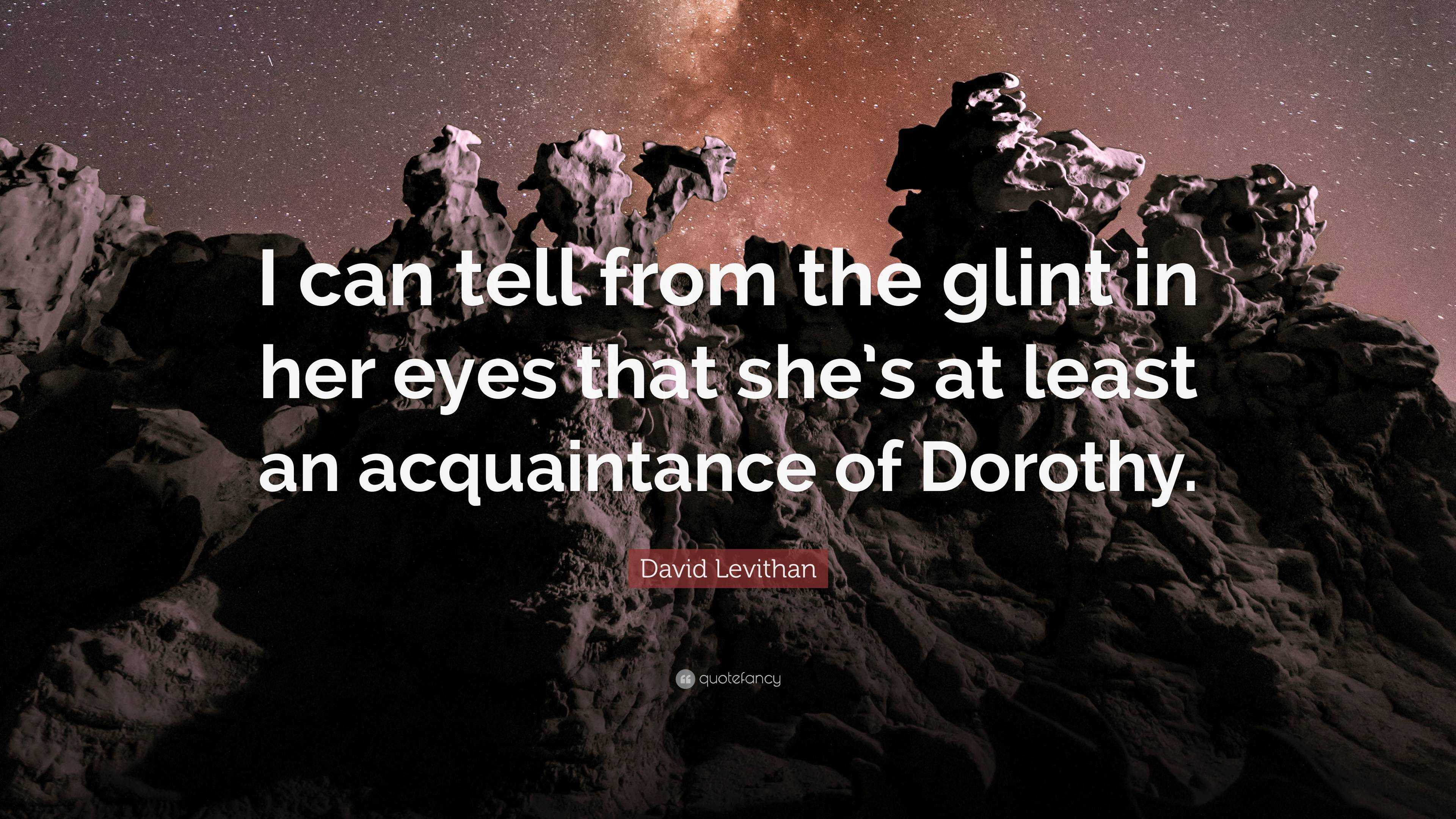 David Levithan Quote: “I can tell from the glint in her eyes that she’s ...