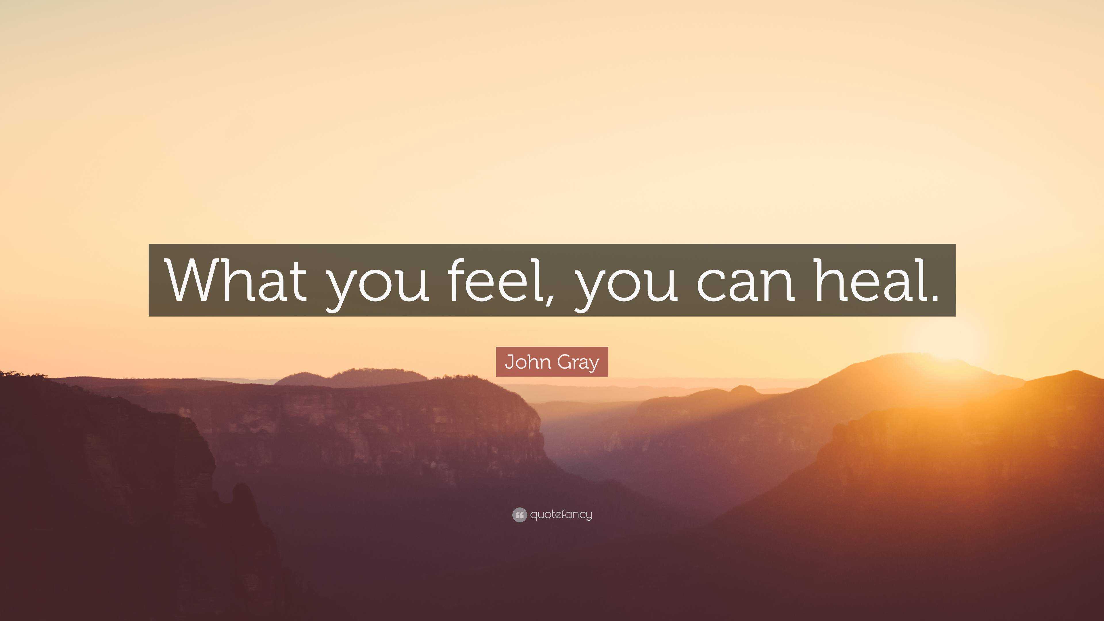 John Gray Quote “what You Feel You Can Heal”