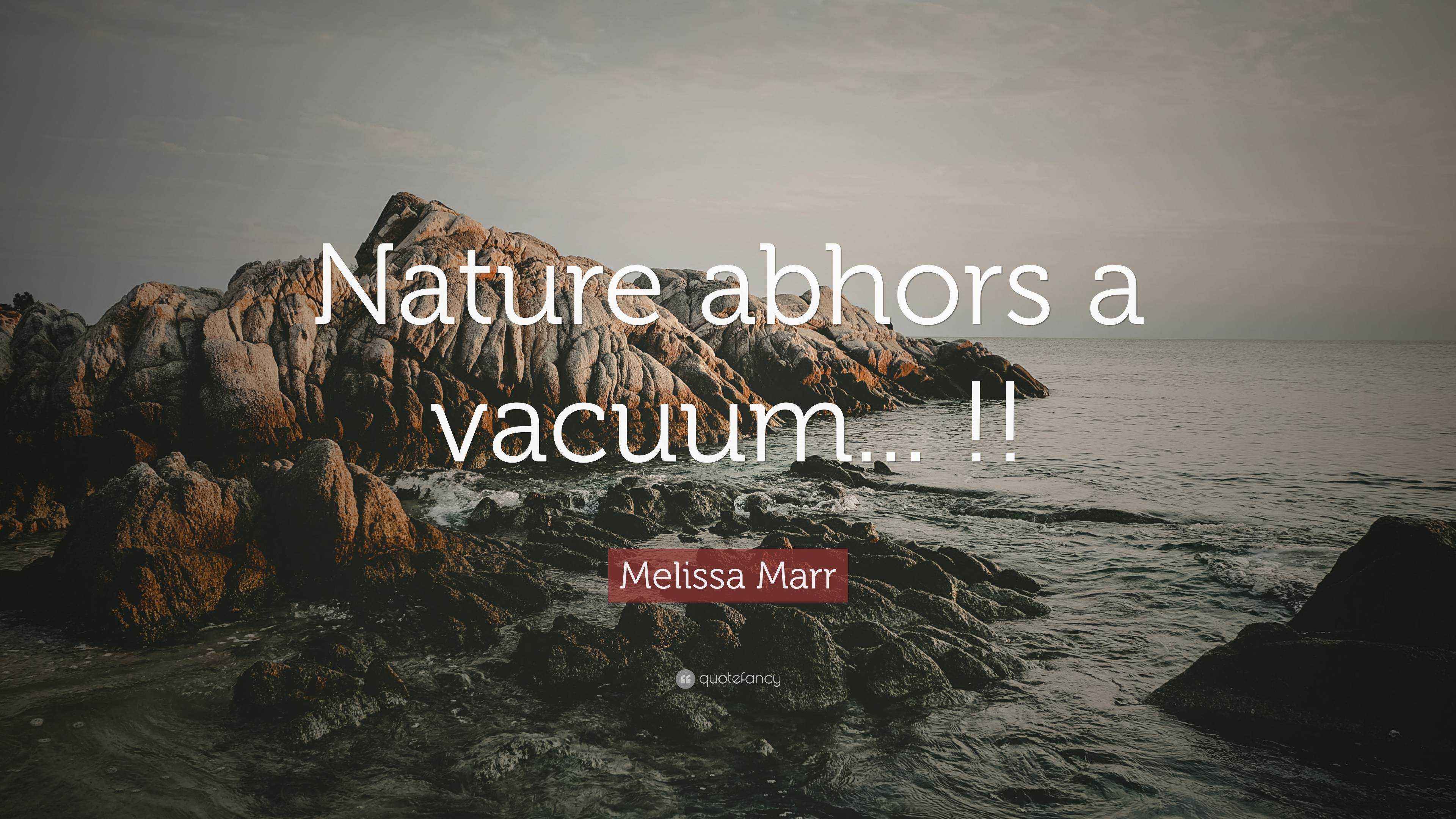 Melissa Marr Quote “Nature abhors a vacuum...