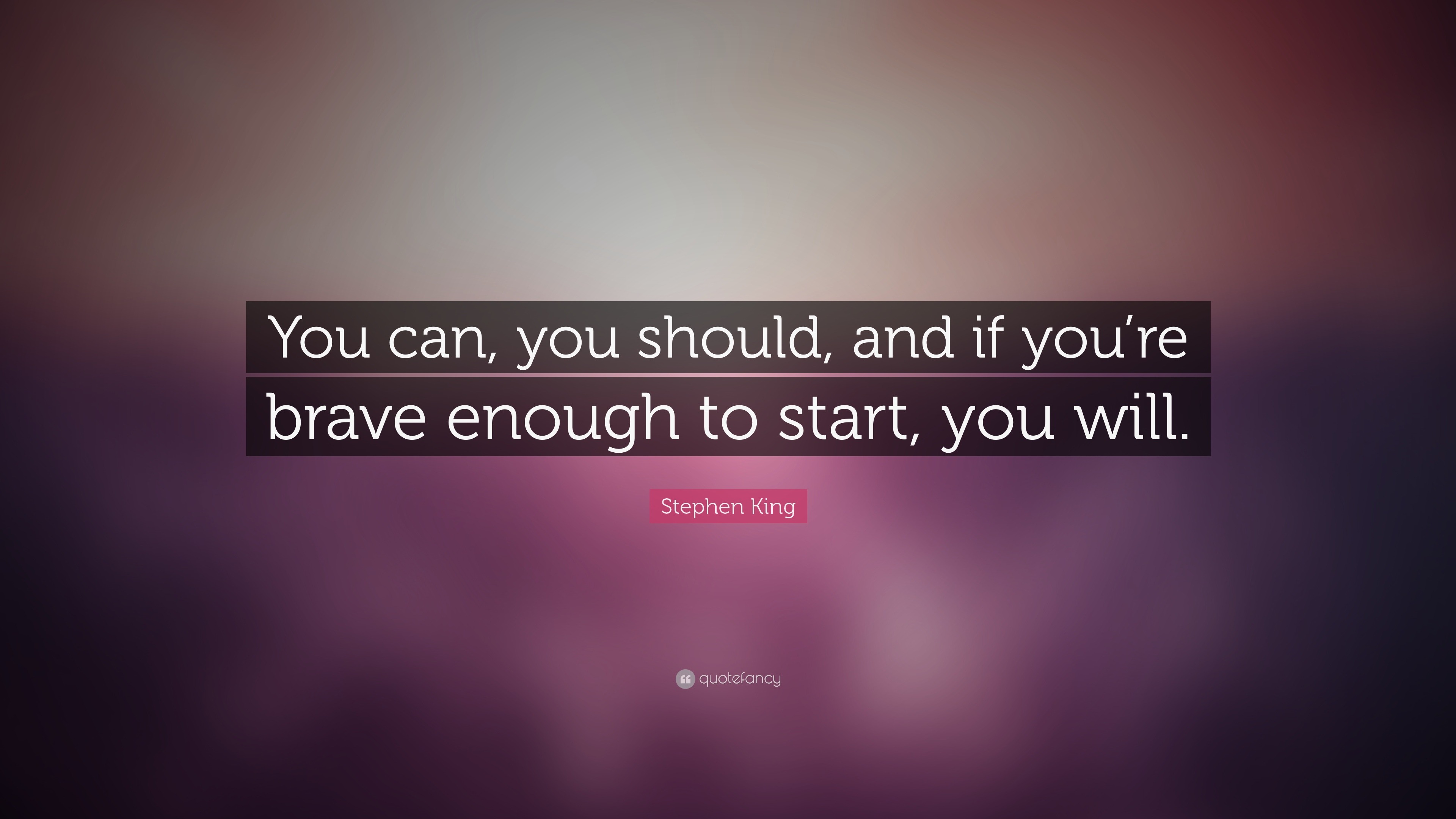 Stephen King Quote: “You can, you should, and if you’re brave enough to