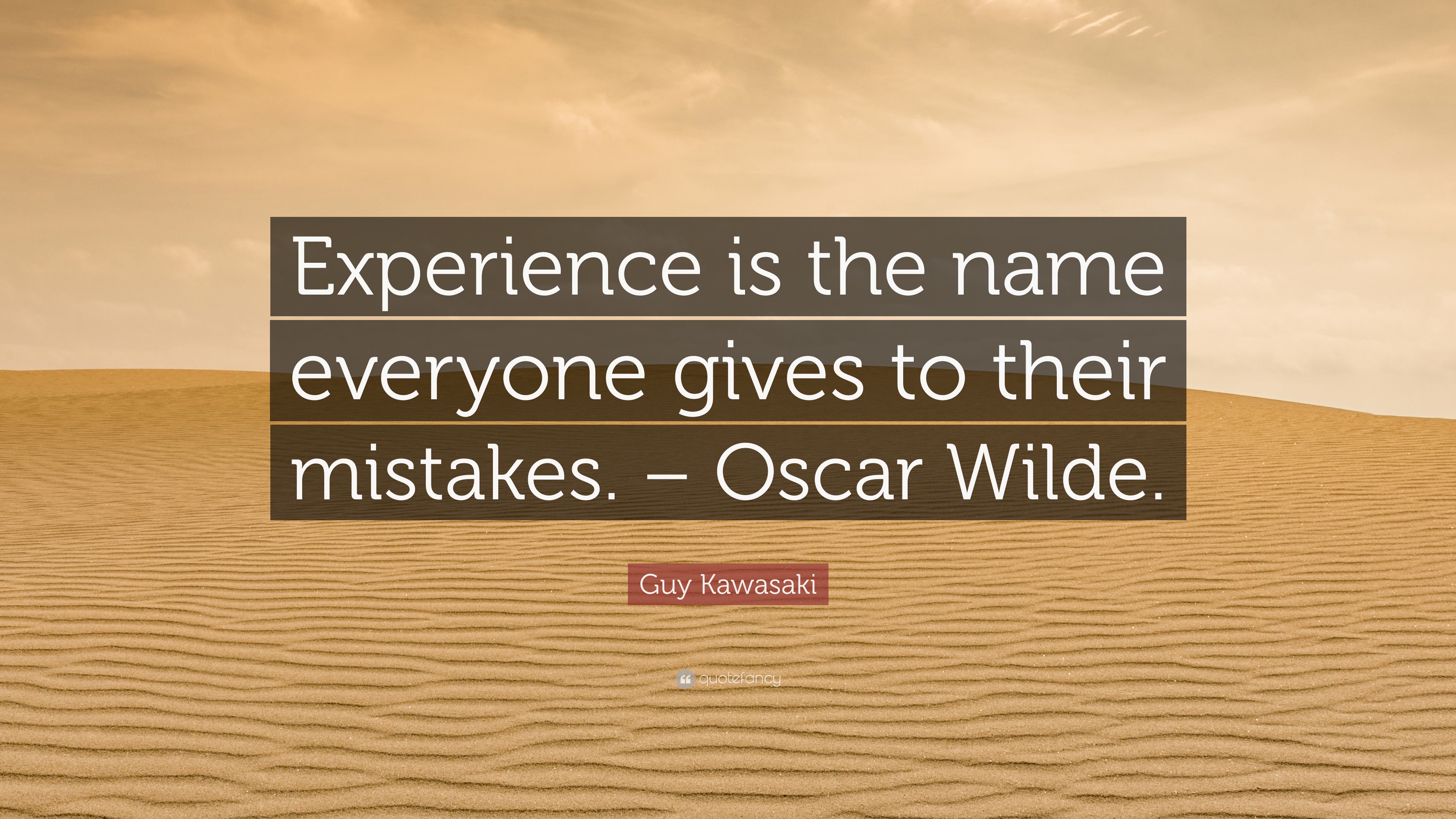 Guy Kawasaki Quote: “Experience is the name everyone gives to their ...