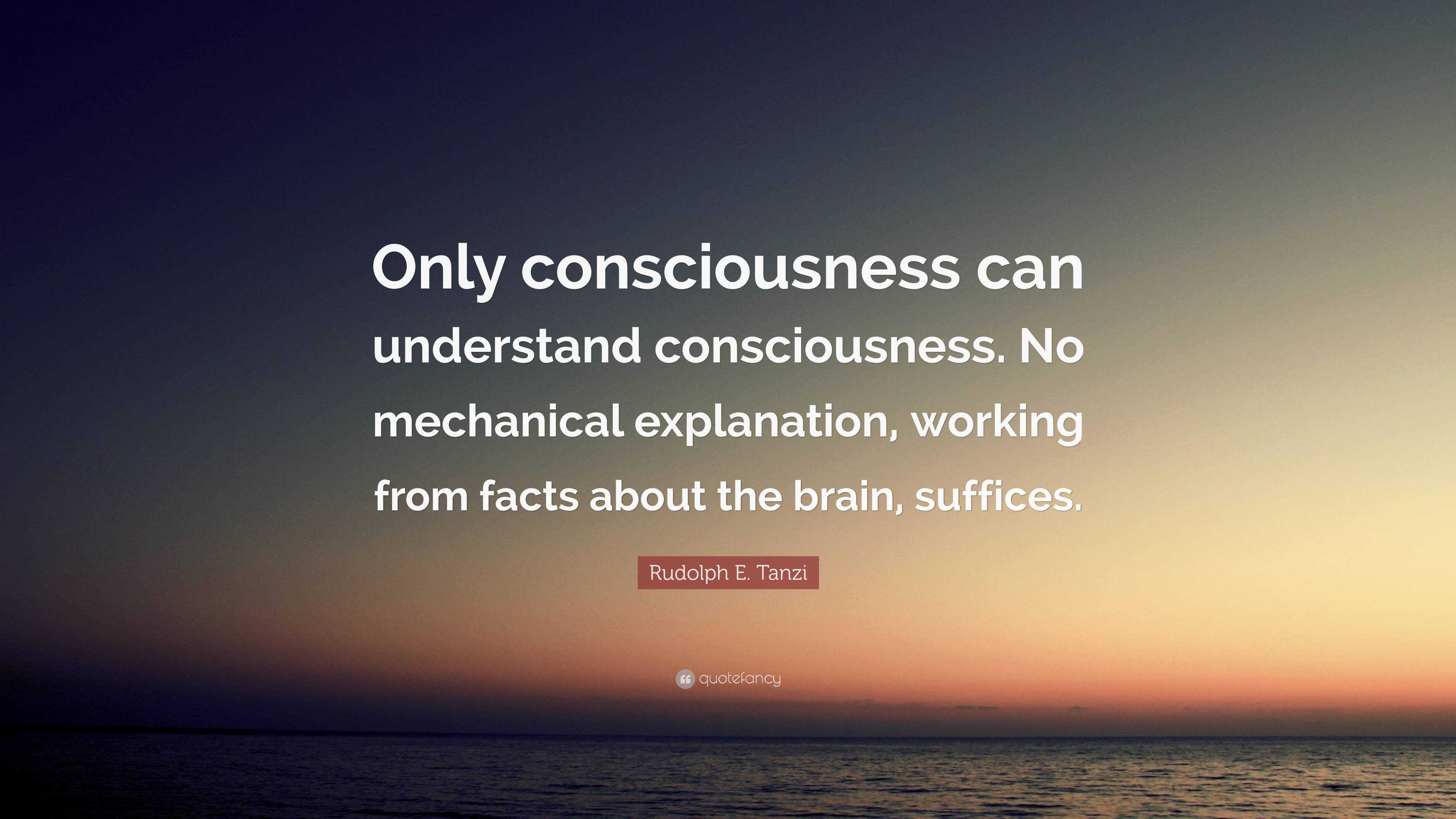 Rudolph E. Tanzi Quote: “Only consciousness can understand ...
