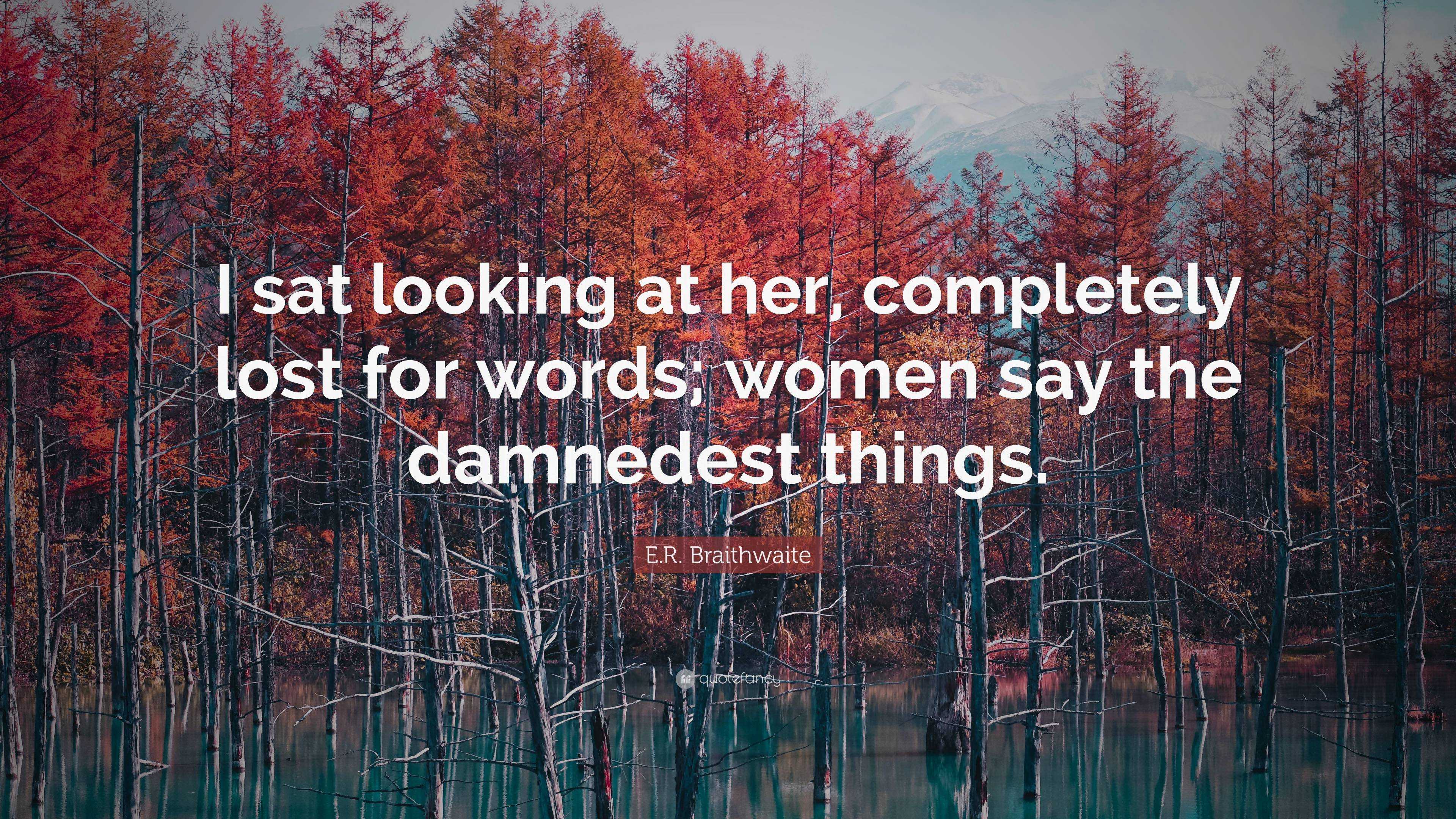 E.R. Braithwaite Quote: “I Sat Looking At Her, Completely Lost For ...