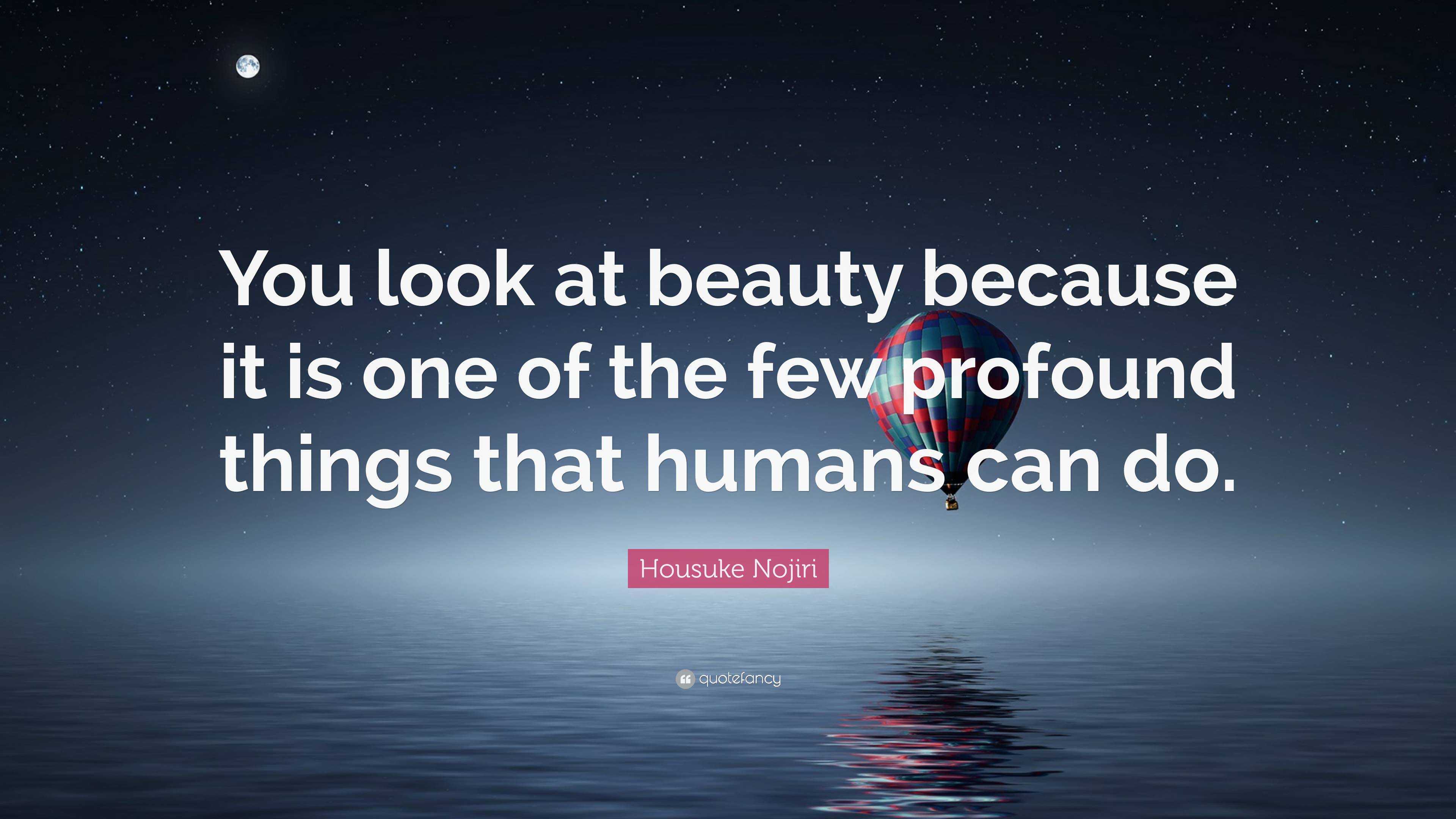 Housuke Nojiri Quote: “you Look At Beauty Because It Is One Of The Few 