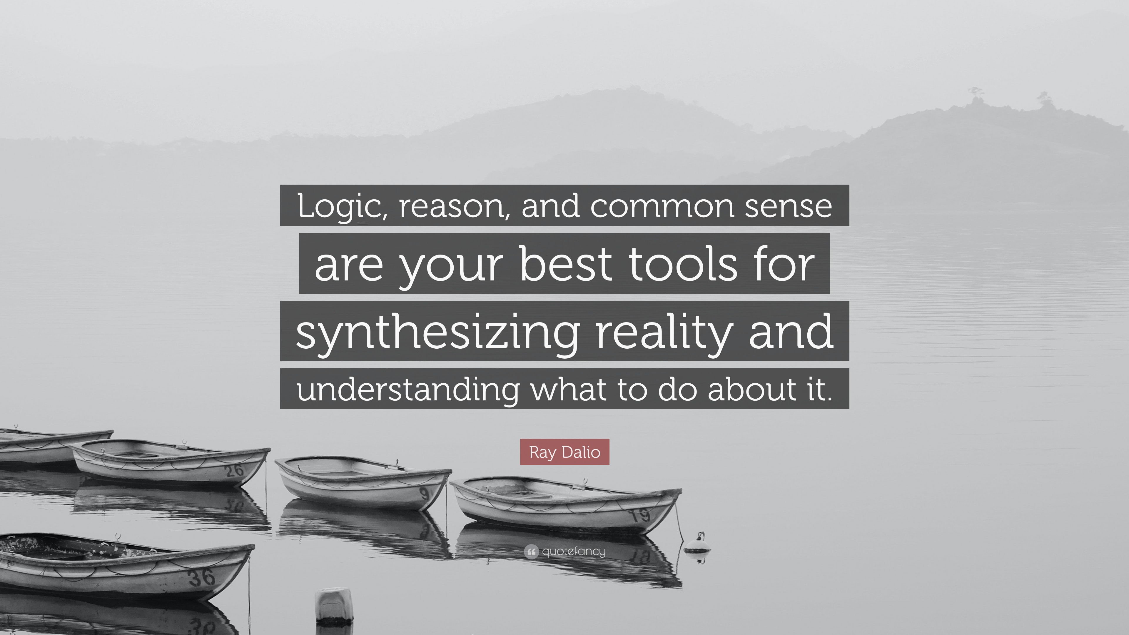 Ray Dalio Quote “Logic, reason, and common sense are your best tools