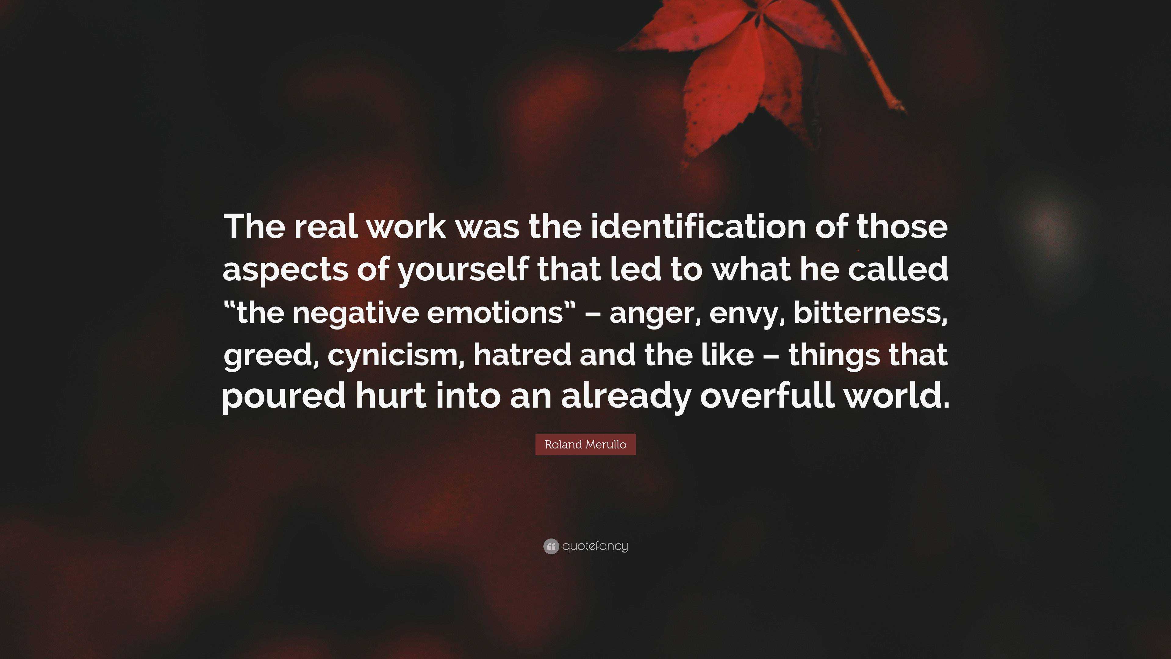 Roland Merullo Quote: “The real work was the identification of those ...